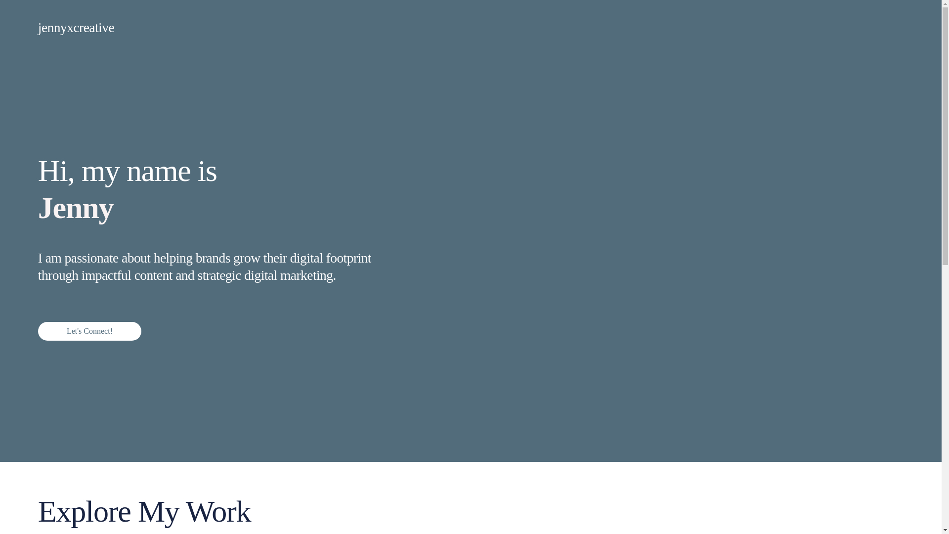 website screenshot of https://jennyxcreative.com/