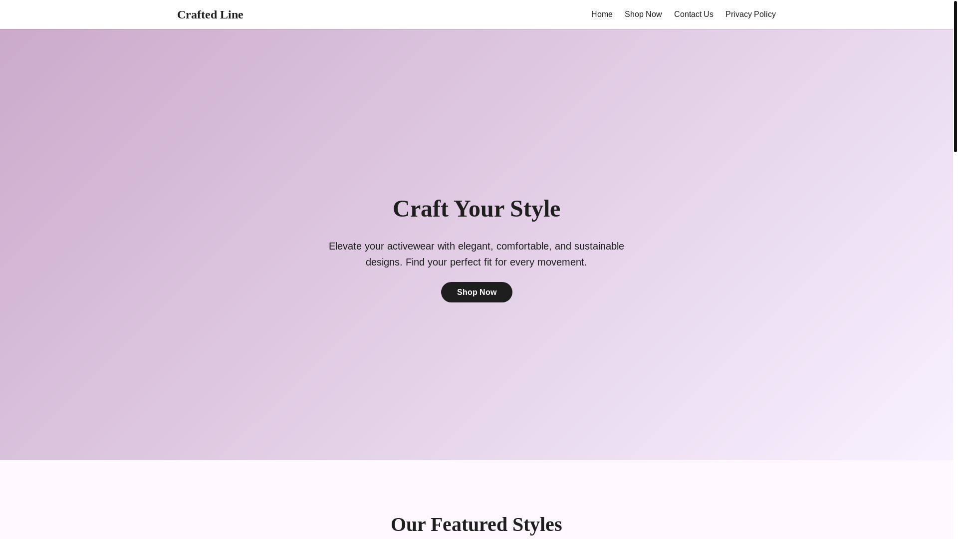 website screenshot of https://craftedline.online/