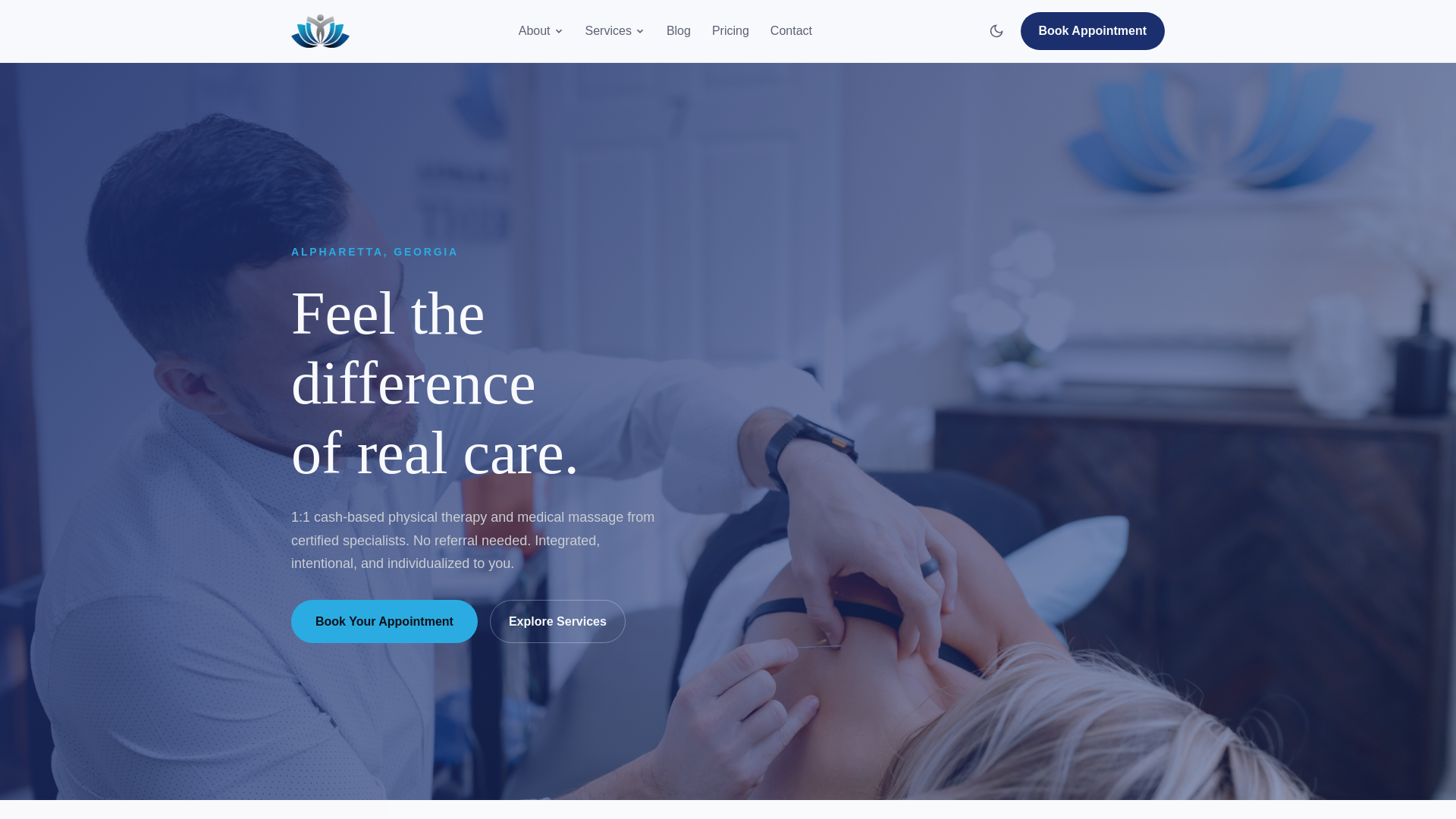 website screenshot of https://advanced-manual-therapies.pages.dev/