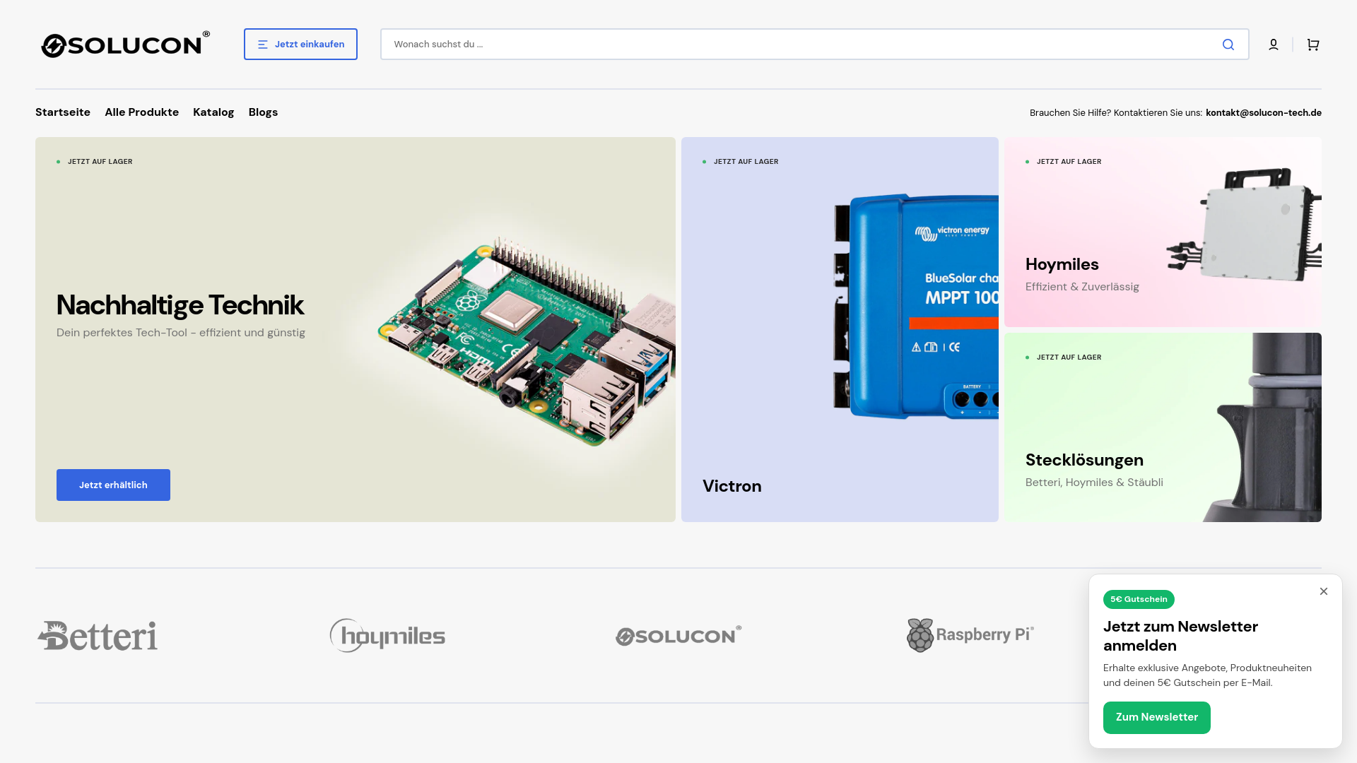 website screenshot of https://solucon-tech.de/
