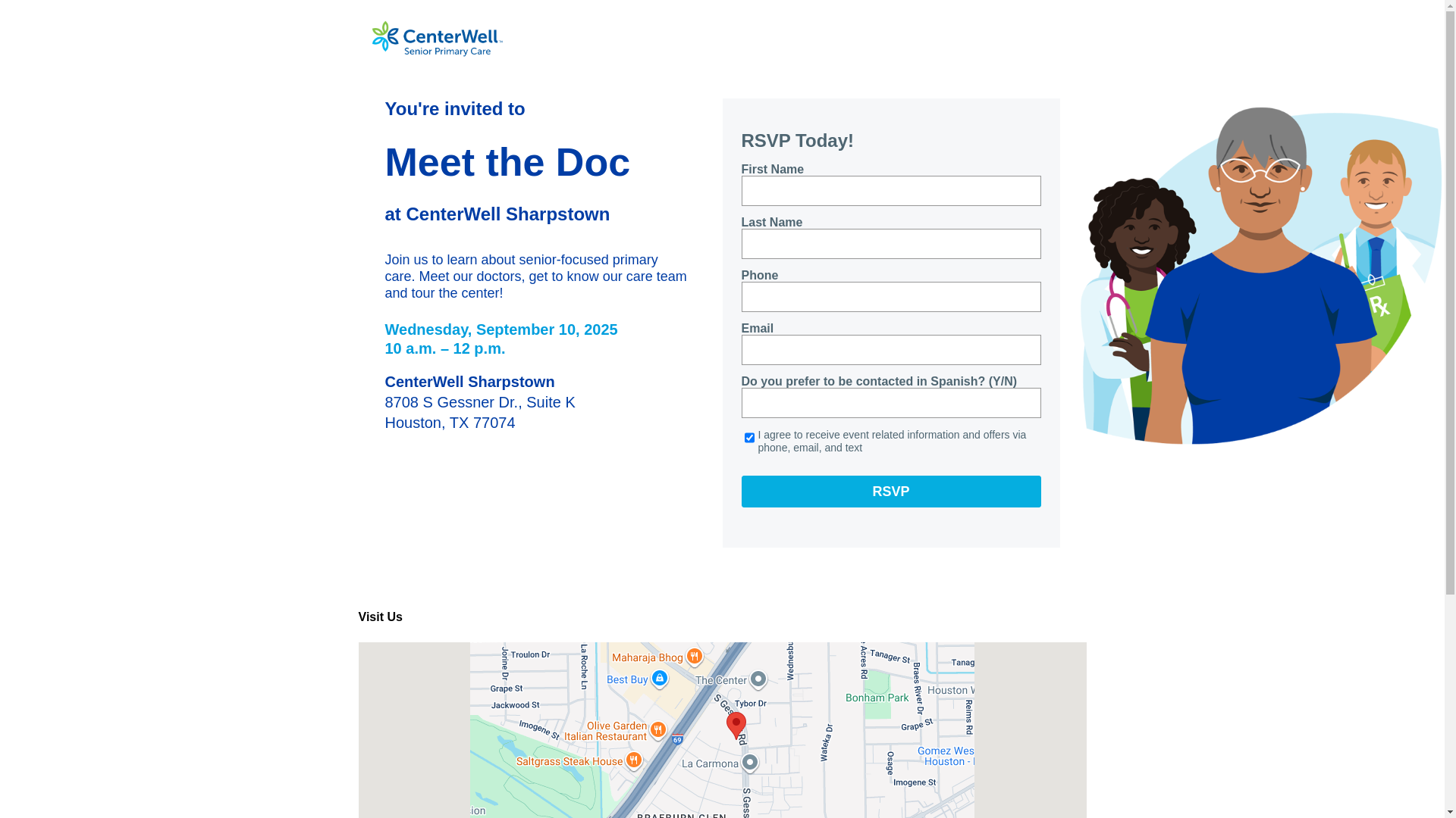 website screenshot of https://centerwell-sharpstown.com/