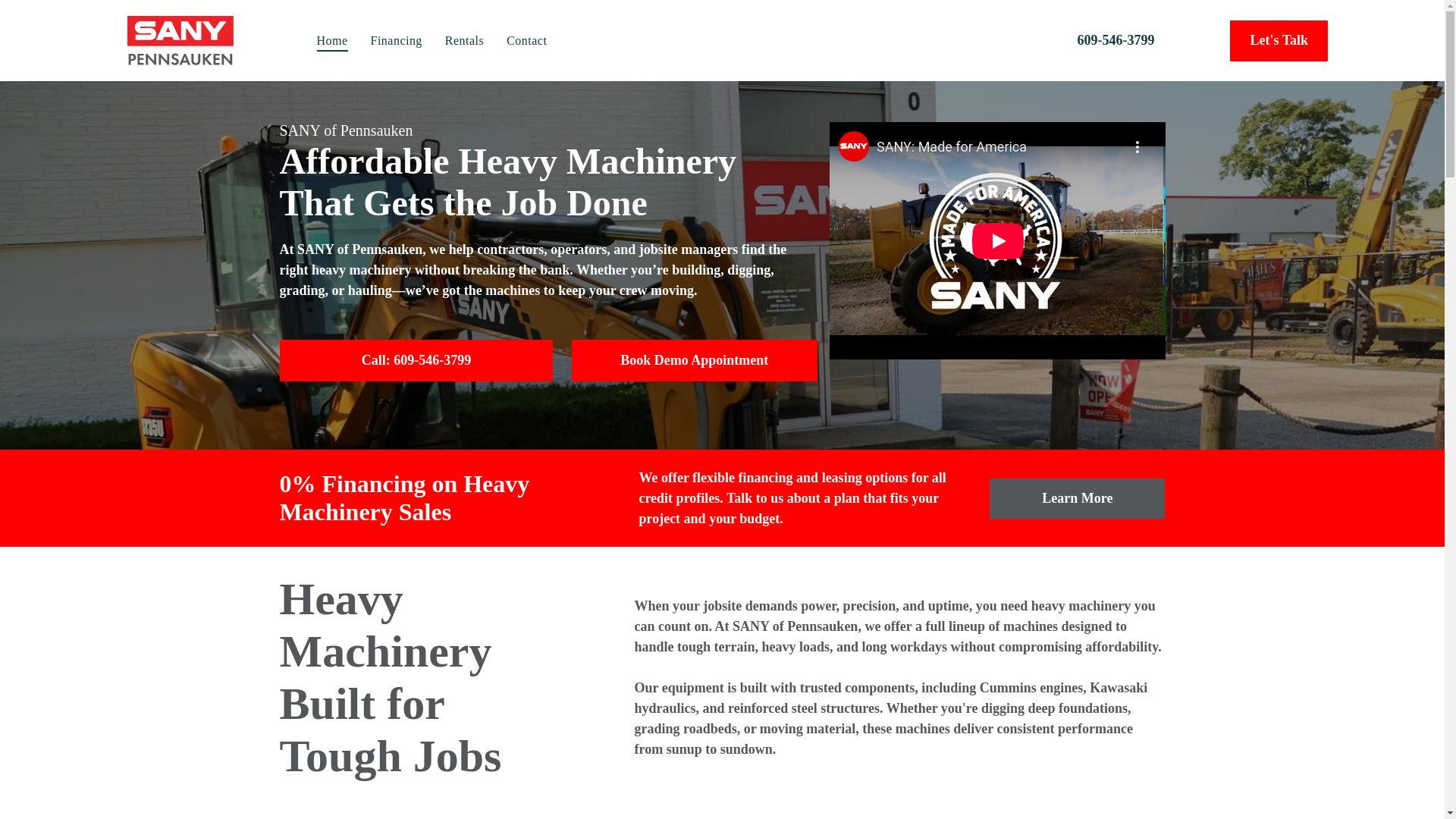 website screenshot of https://sany-nj.com/
