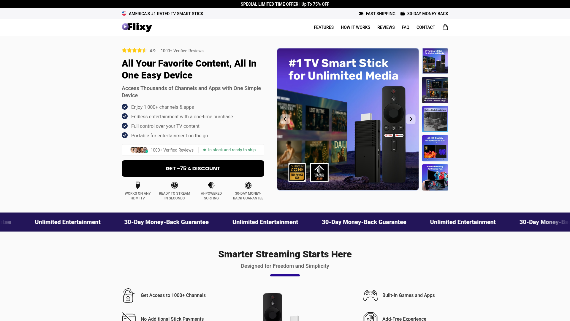 website screenshot of https://buytvstick.com/