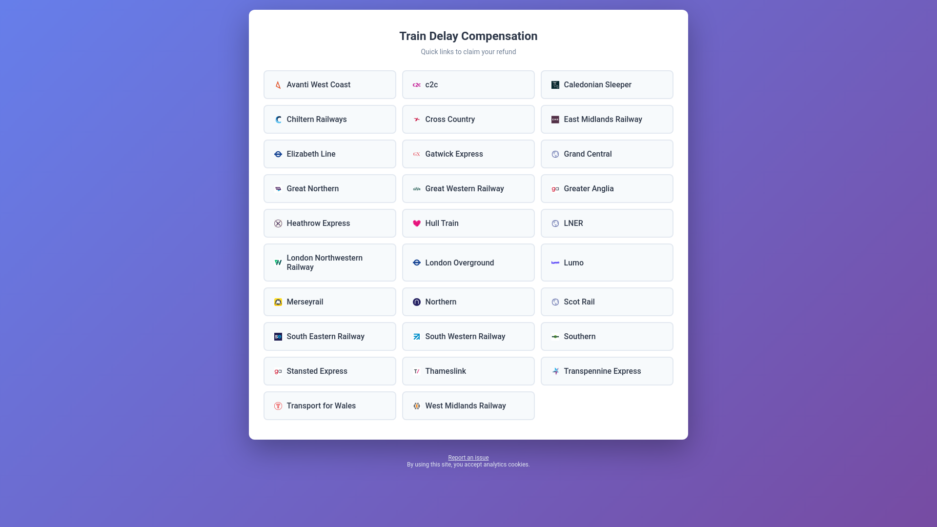 website screenshot of https://delayrepaylinks.co.uk/