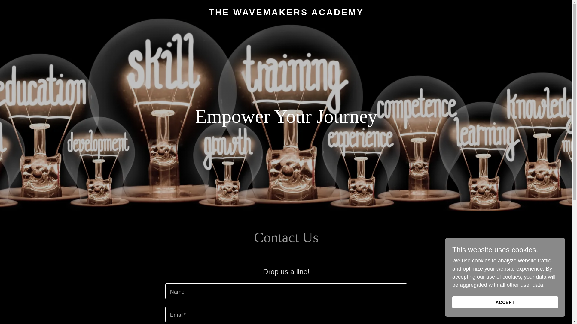 website screenshot of https://thewavemakersacademy.org/