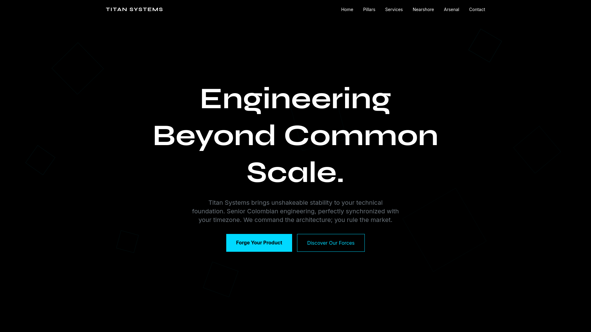 website screenshot of https://titan-systems.net