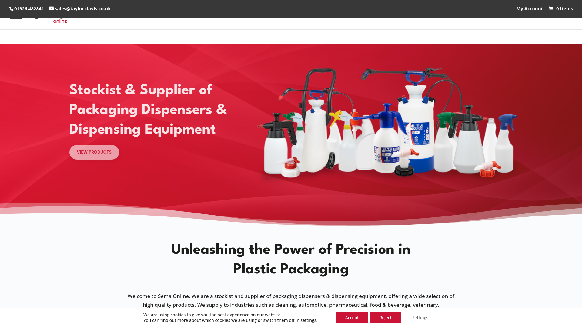 website screenshot of https://www.semaonline.co.uk