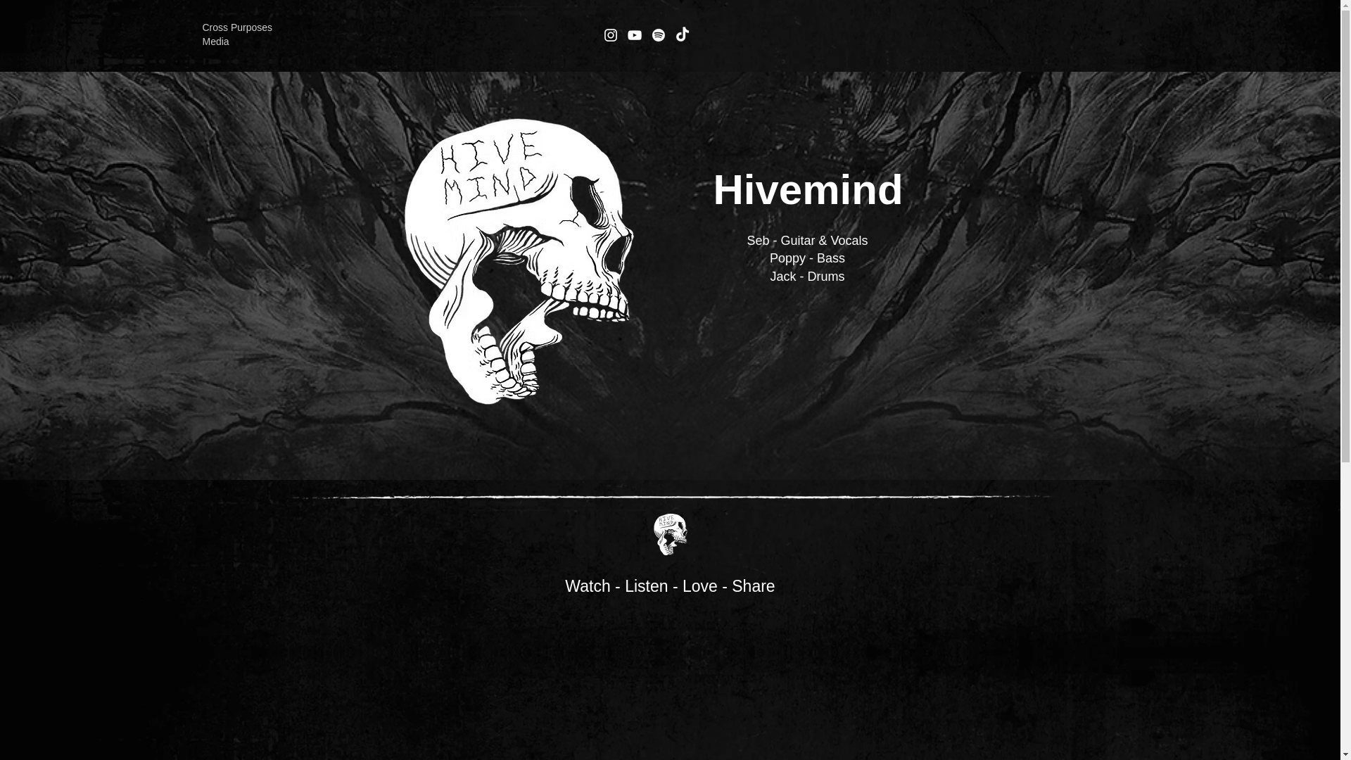 website screenshot of https://hivemind-band.co.uk/