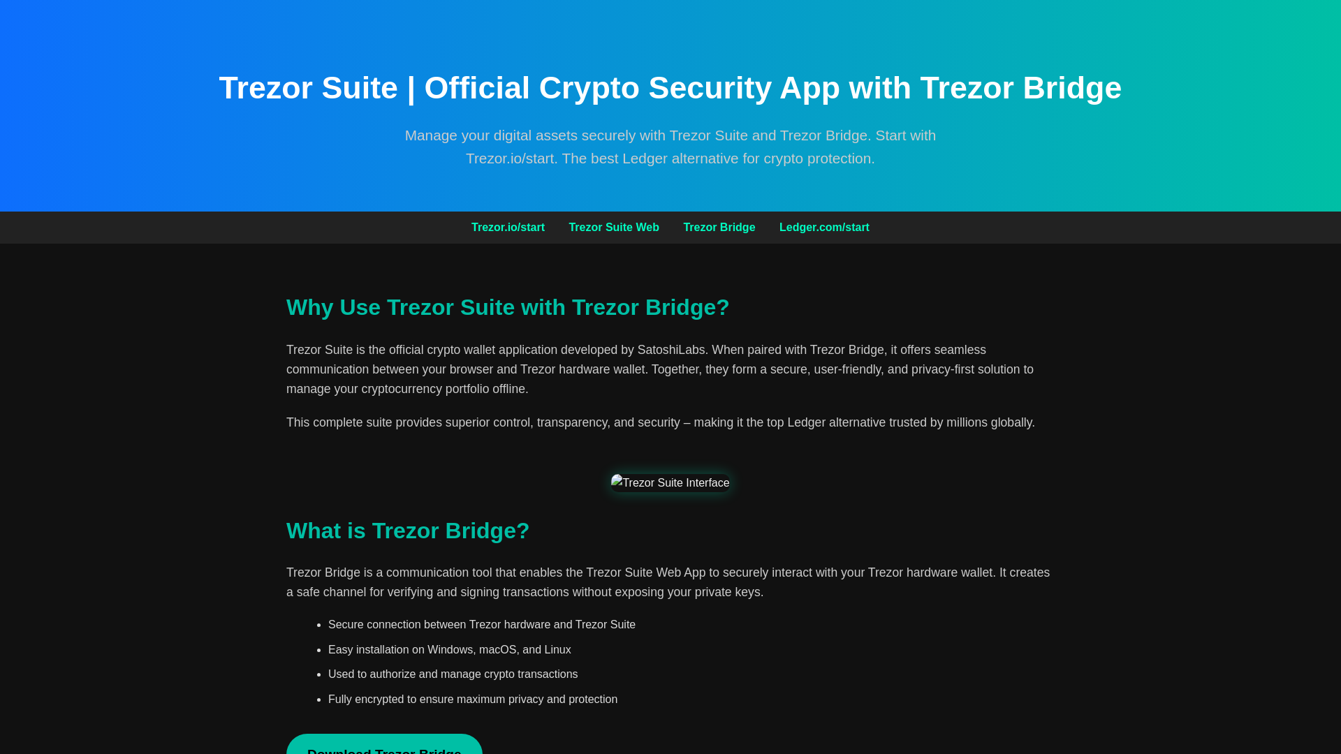 website screenshot of https://cap-trezzorr-suite.pages.dev