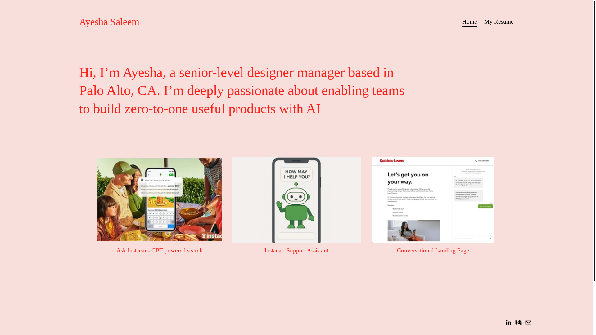 website screenshot of https://ayeshasaleem.com/