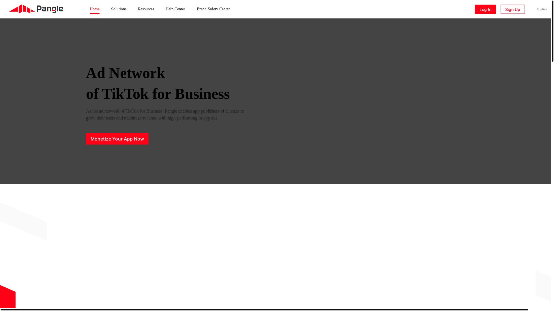 website screenshot of https://www.pangleglobal.com/