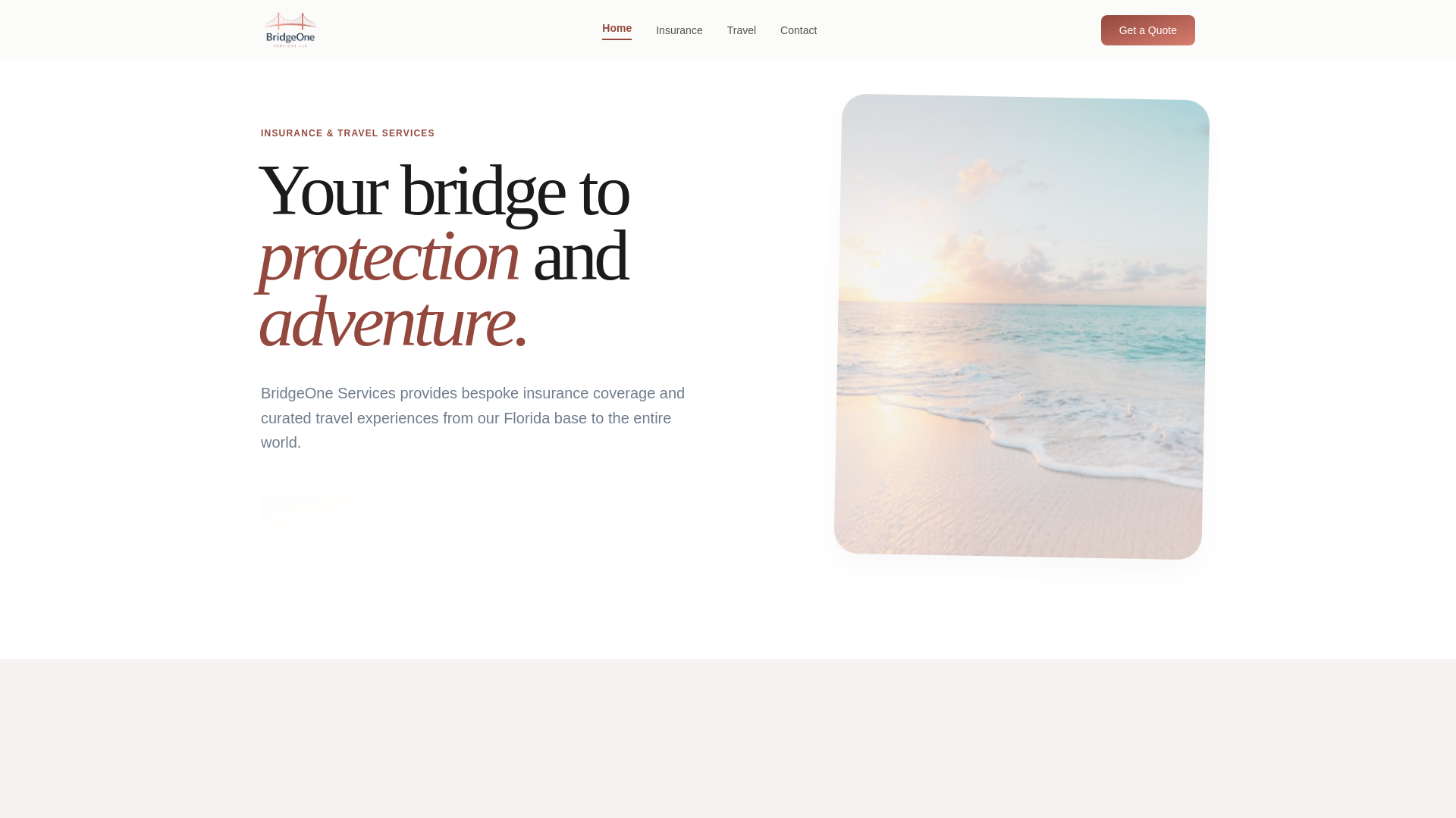 website screenshot of https://bridgeone-landing.pages.dev/