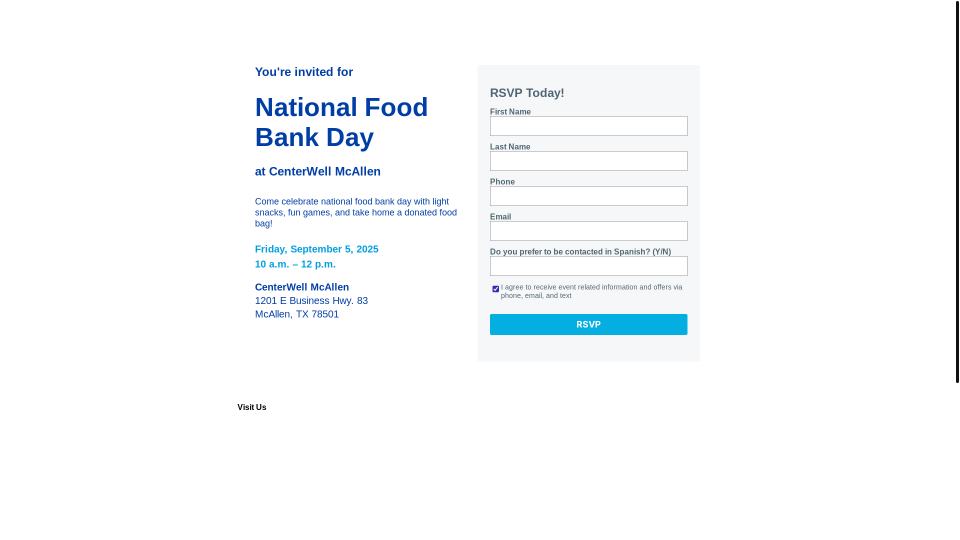 website screenshot of https://centerwell-mcallen.com/
