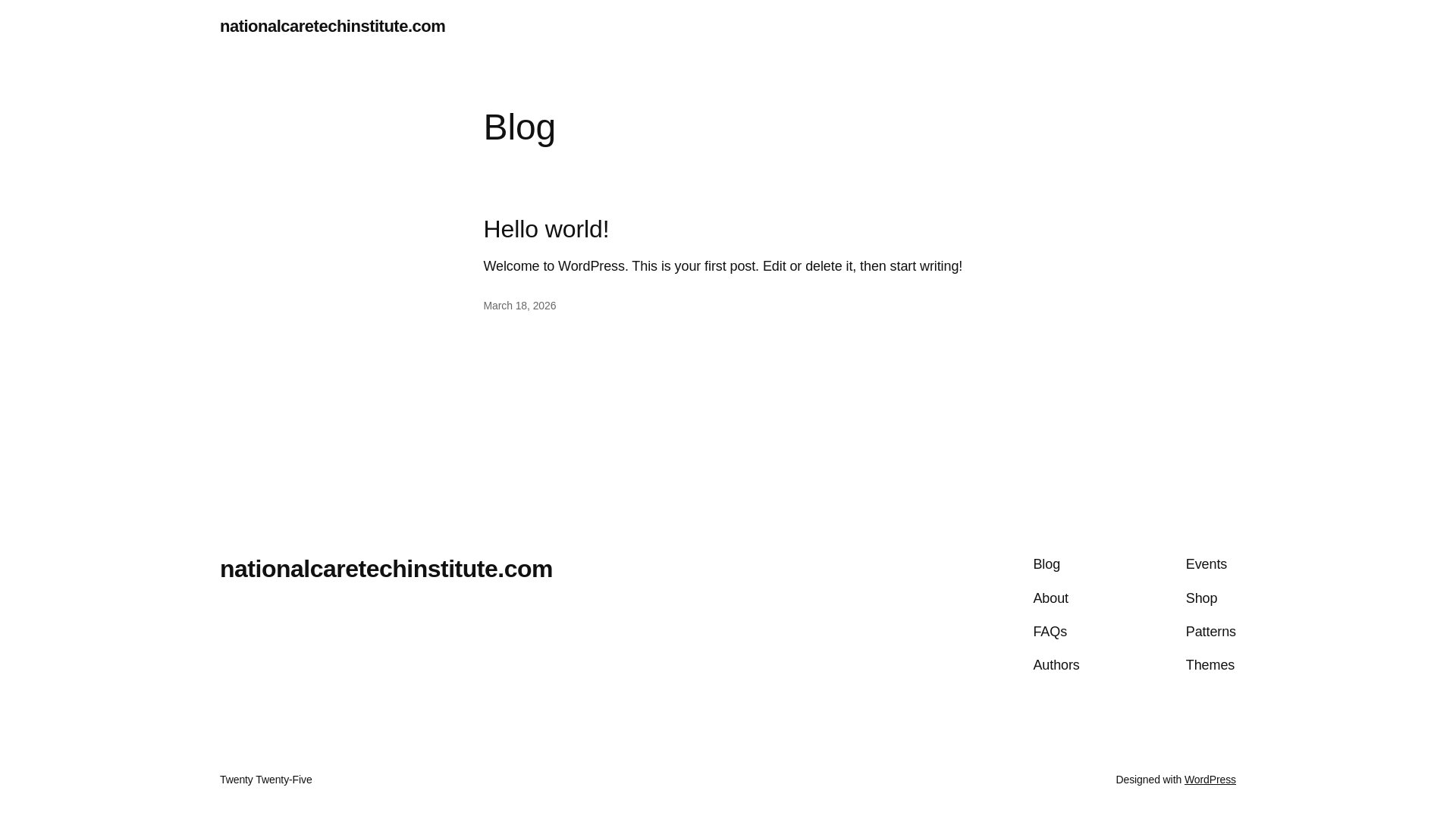 website screenshot of https://nationalcaretechinstitute.com/