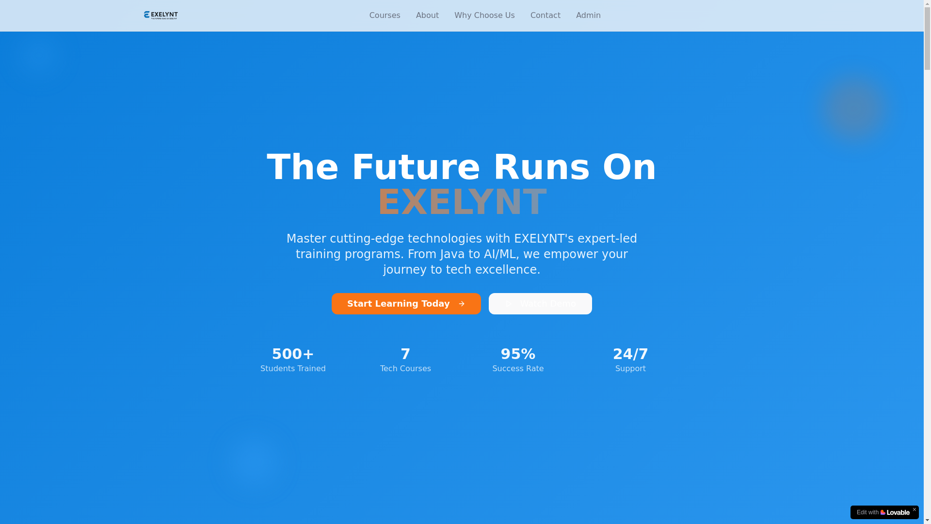 website screenshot of https://exelynt.com/