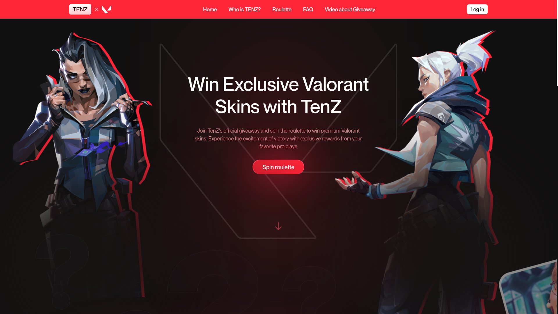 website screenshot of https://tenz.life/