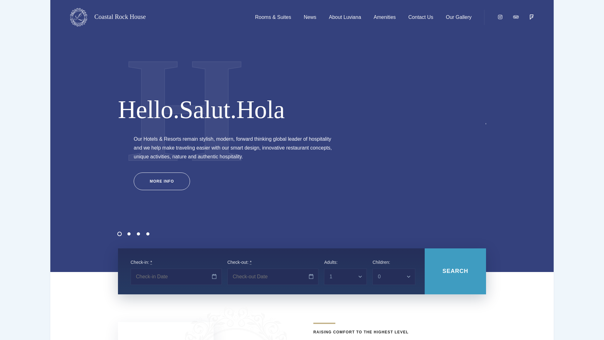 website screenshot of https://coastalrockhouse.gr/