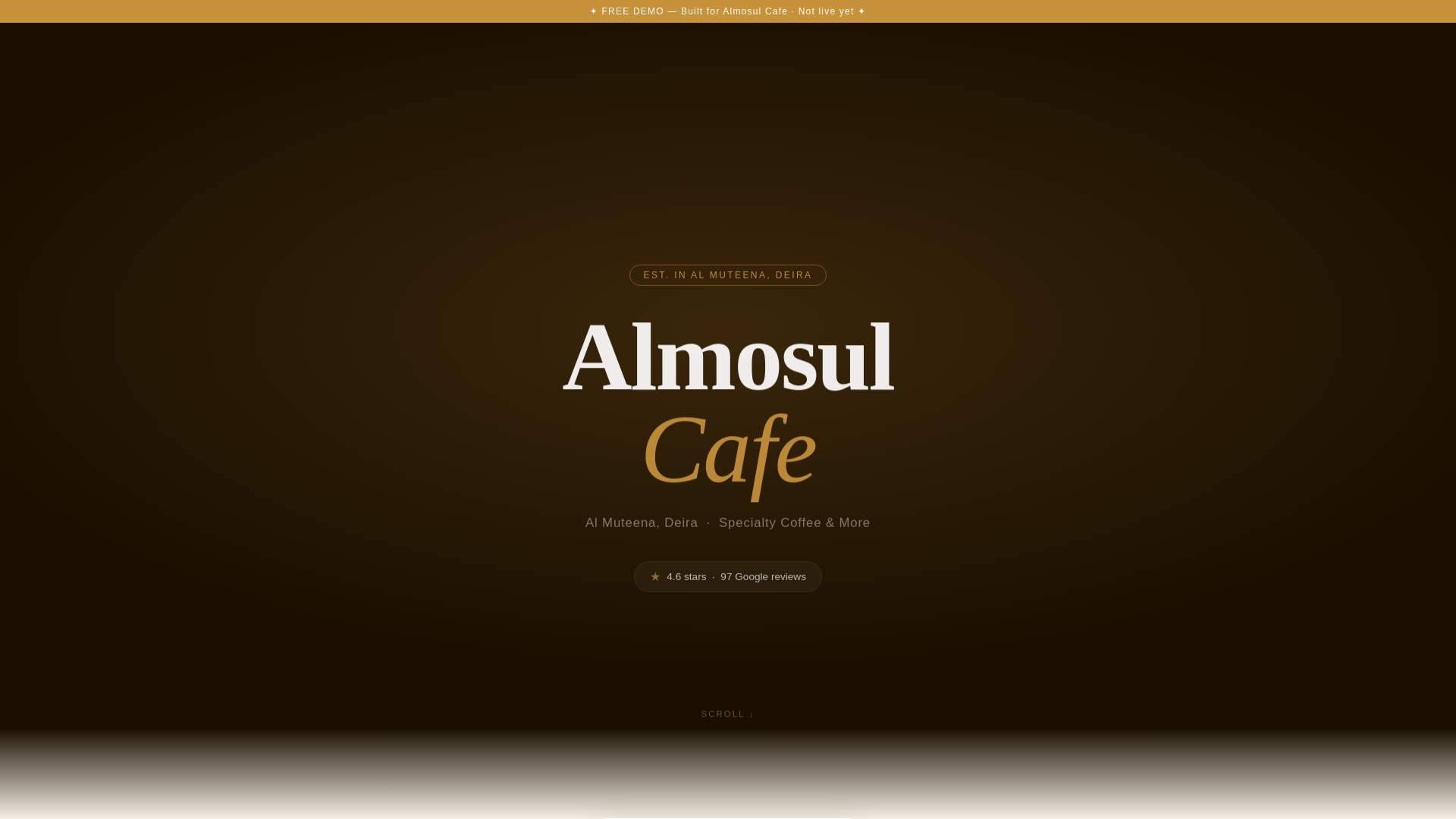 website screenshot of https://almosul-cafe-03301737.pages.dev/