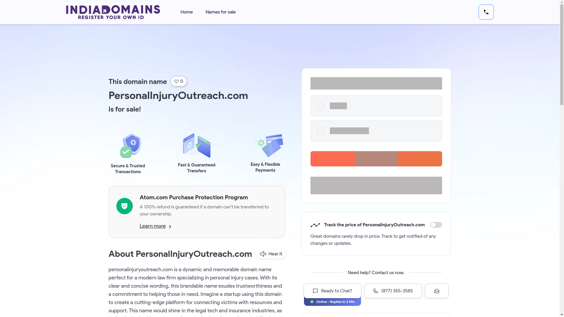 website screenshot of https://personalinjuryoutreach.com/