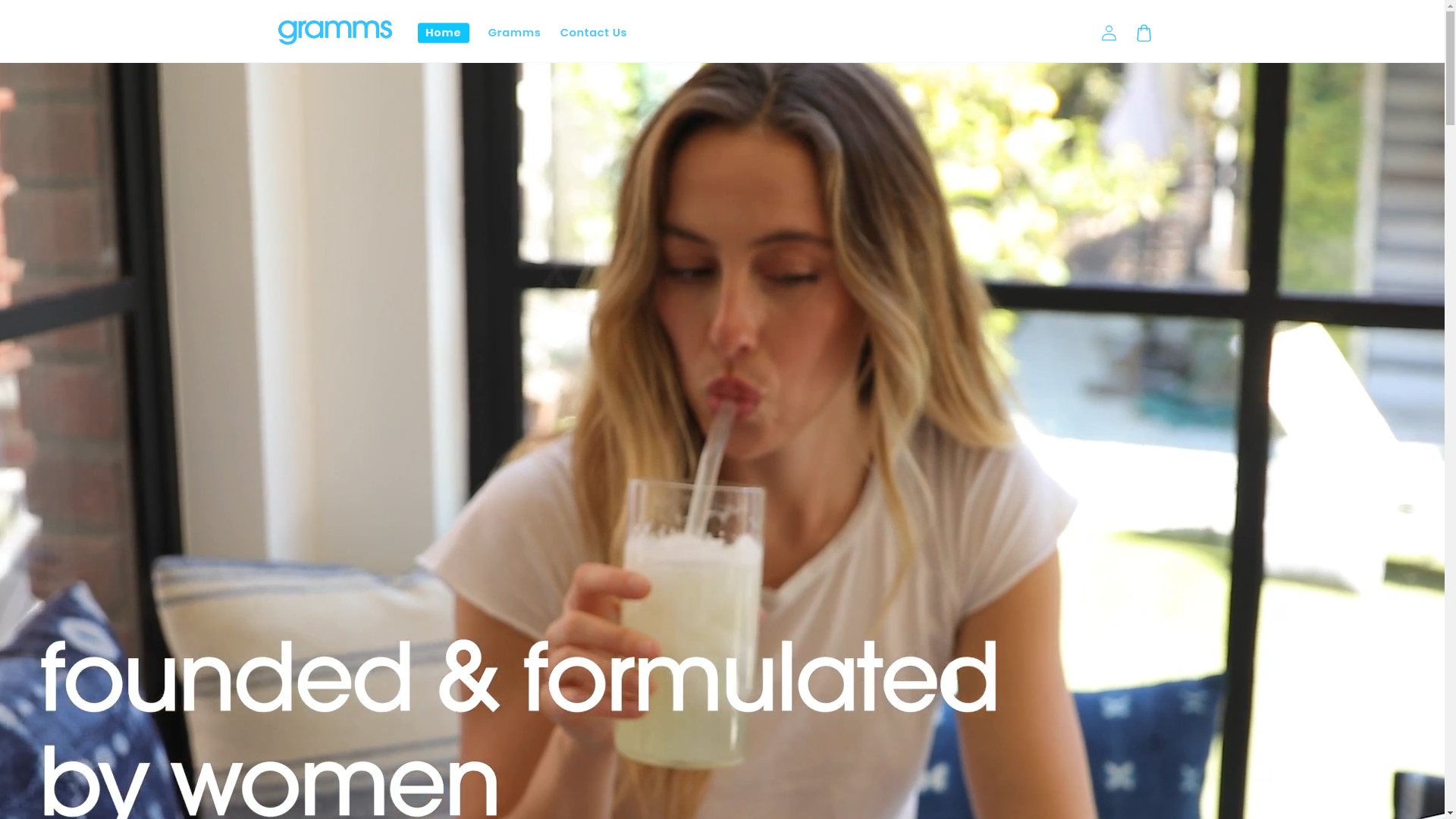 website screenshot of https://grammsproteinpowder.com/