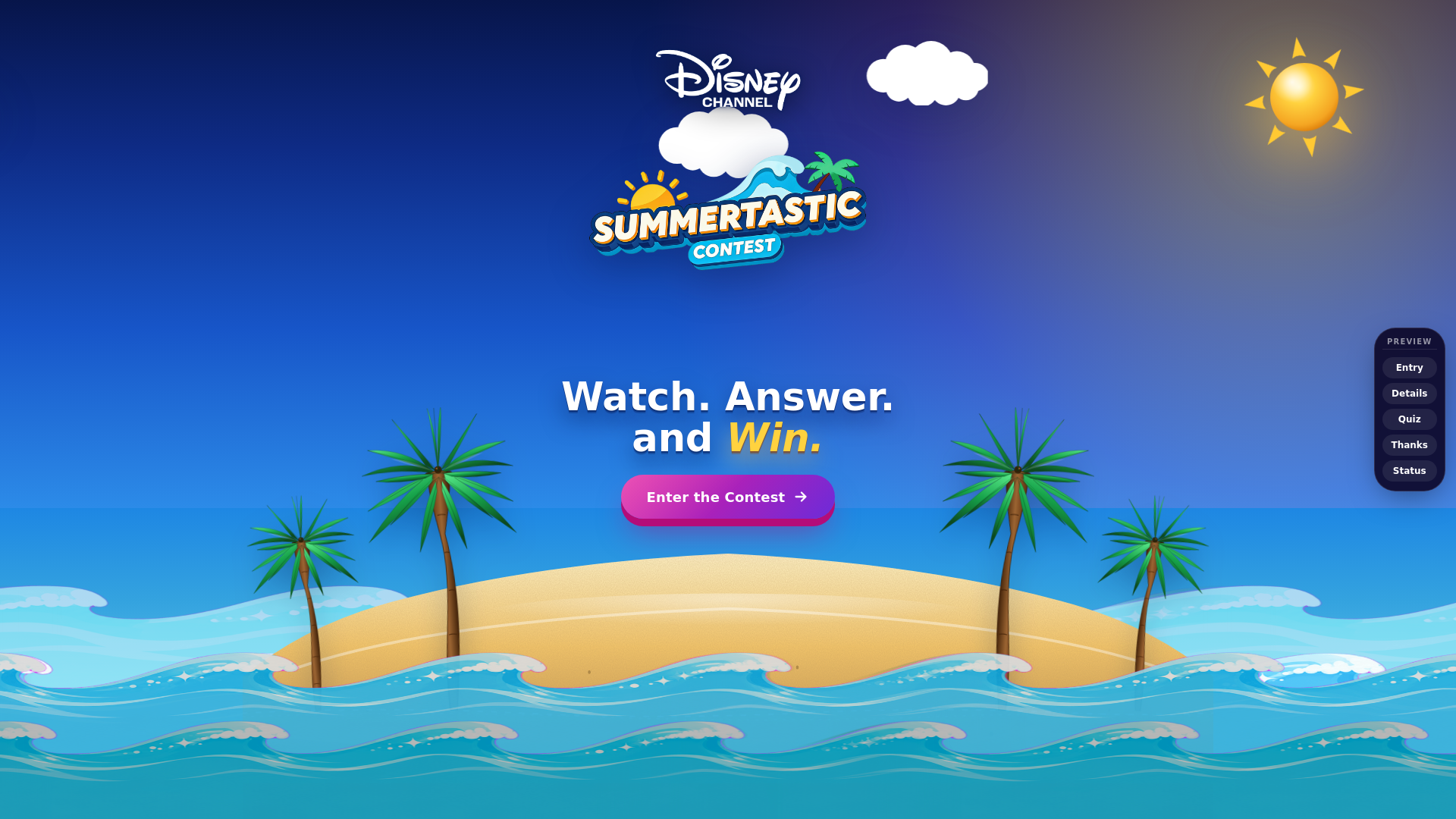 website screenshot of https://summertasticcontest.com/