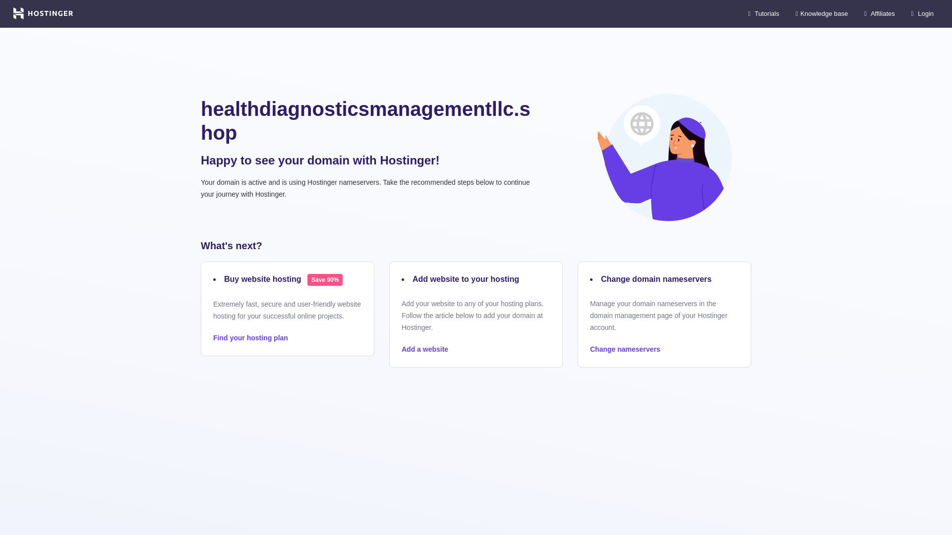 website screenshot of https://healthdiagnosticsmanagementllc.shop/