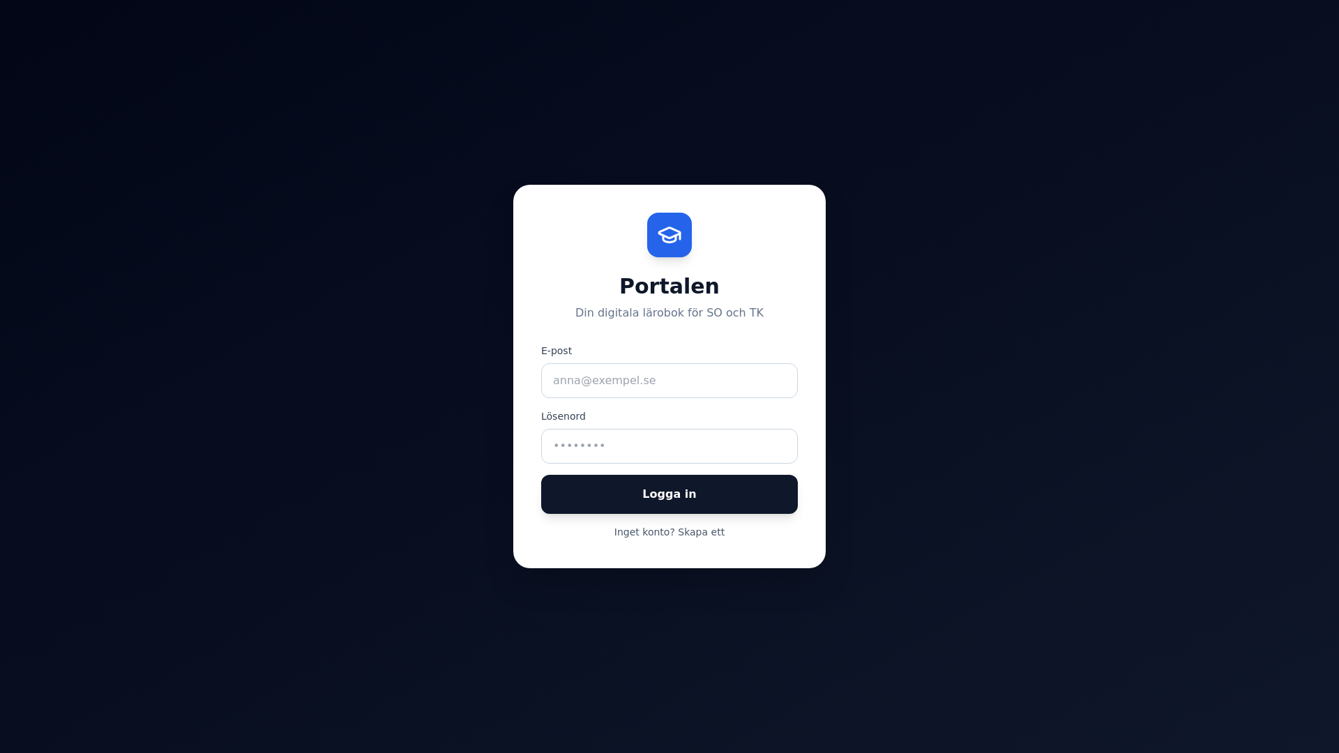website screenshot of https://amnesportalen.today/