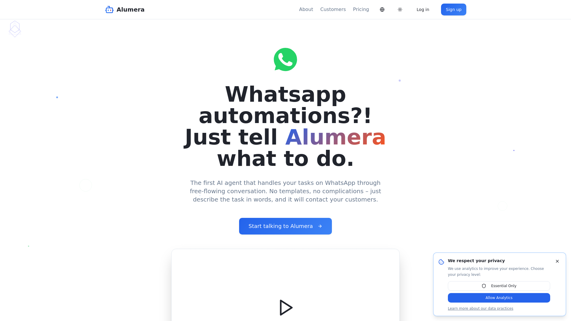 website screenshot of https://alumera.ai/