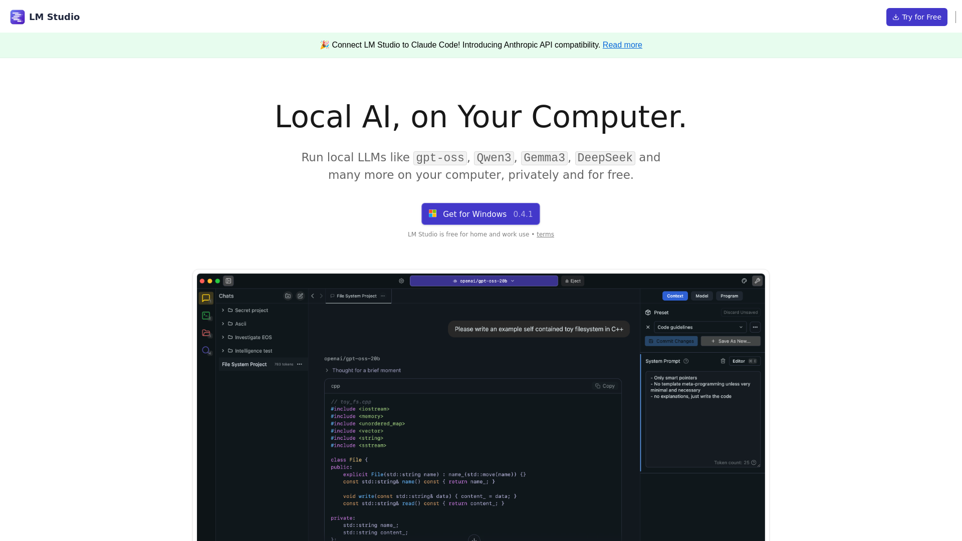 website screenshot of https://lm-studio.cloud/