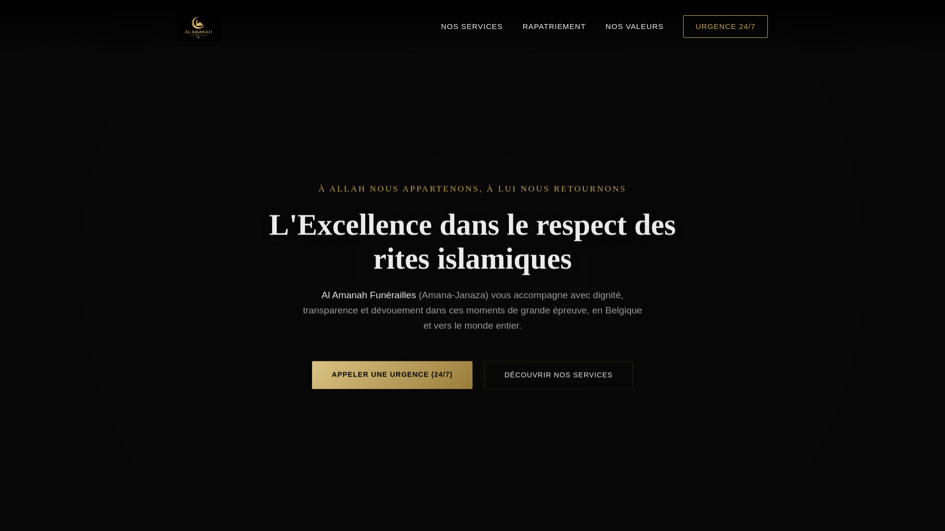 website screenshot of https://al-amanah-funerailles.com