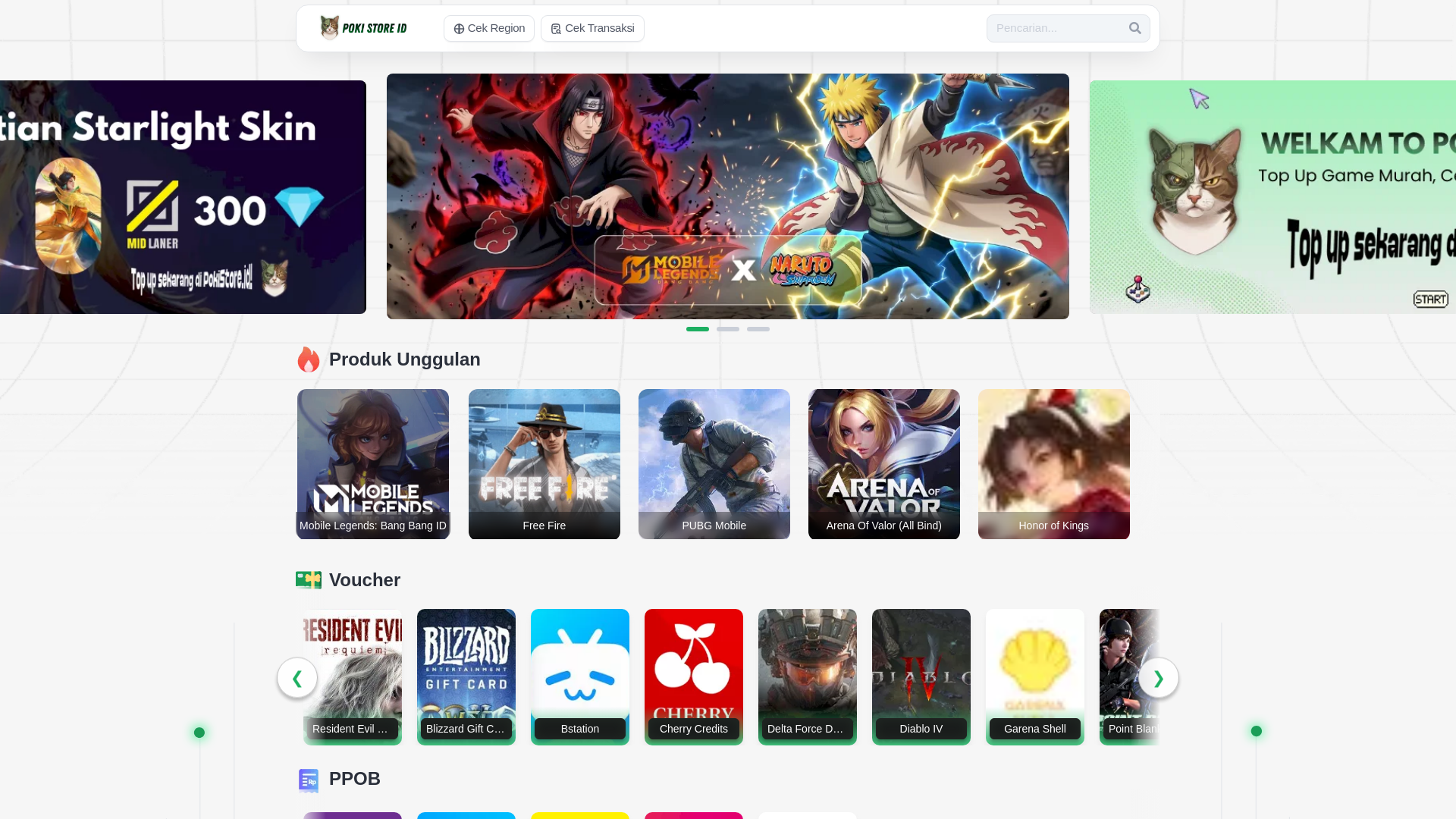 website screenshot of https://pokistoreid.com/