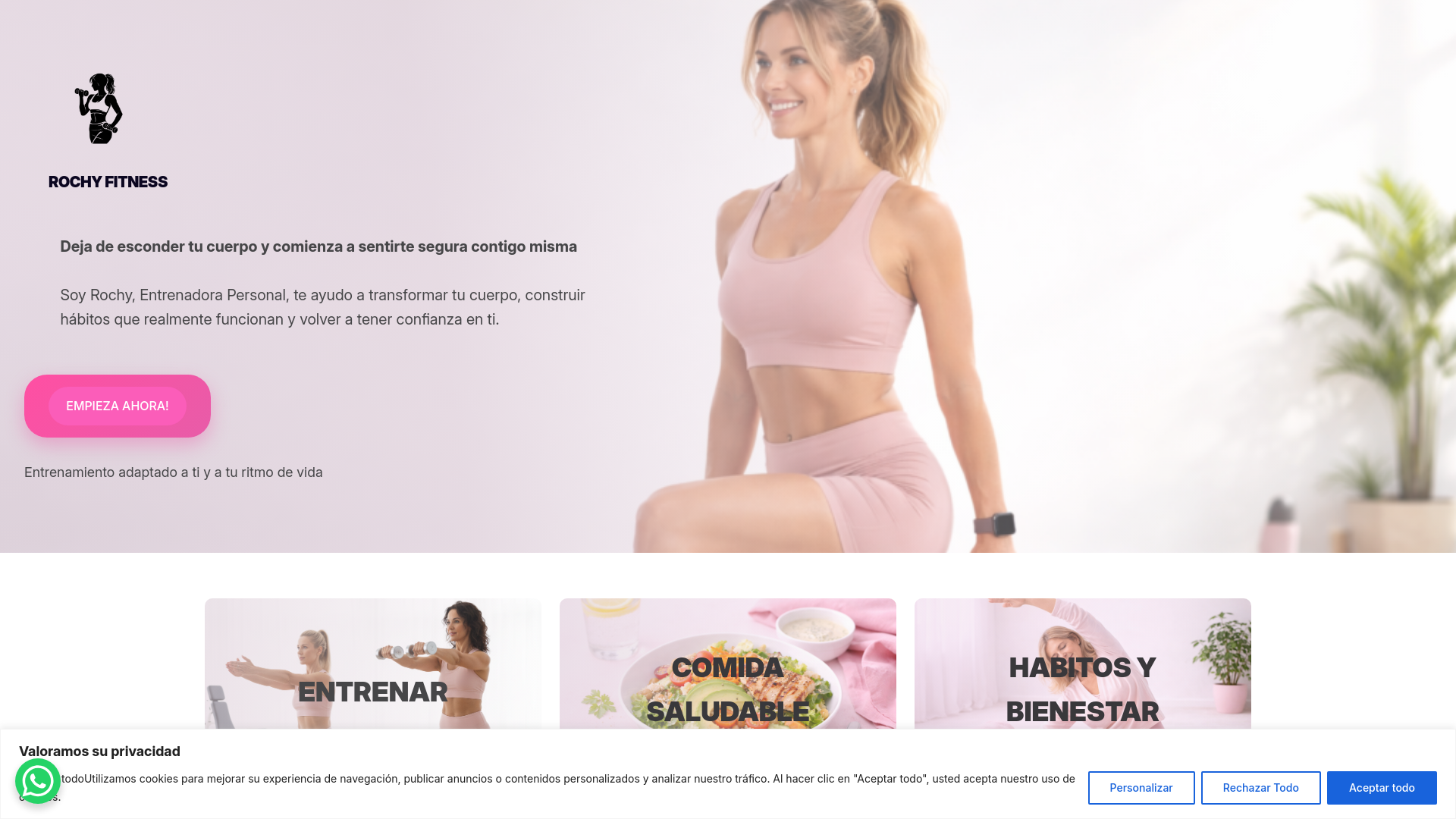 website screenshot of https://rochyfitness.com/