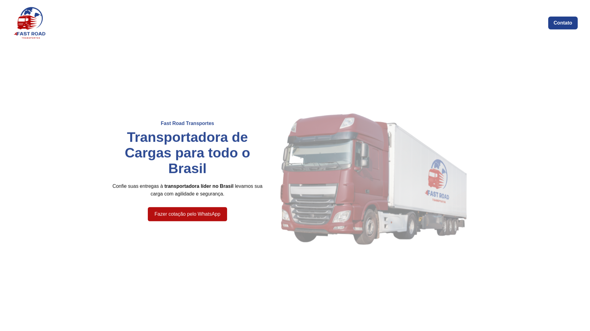 website screenshot of https://fastroadtransportes.com.br
