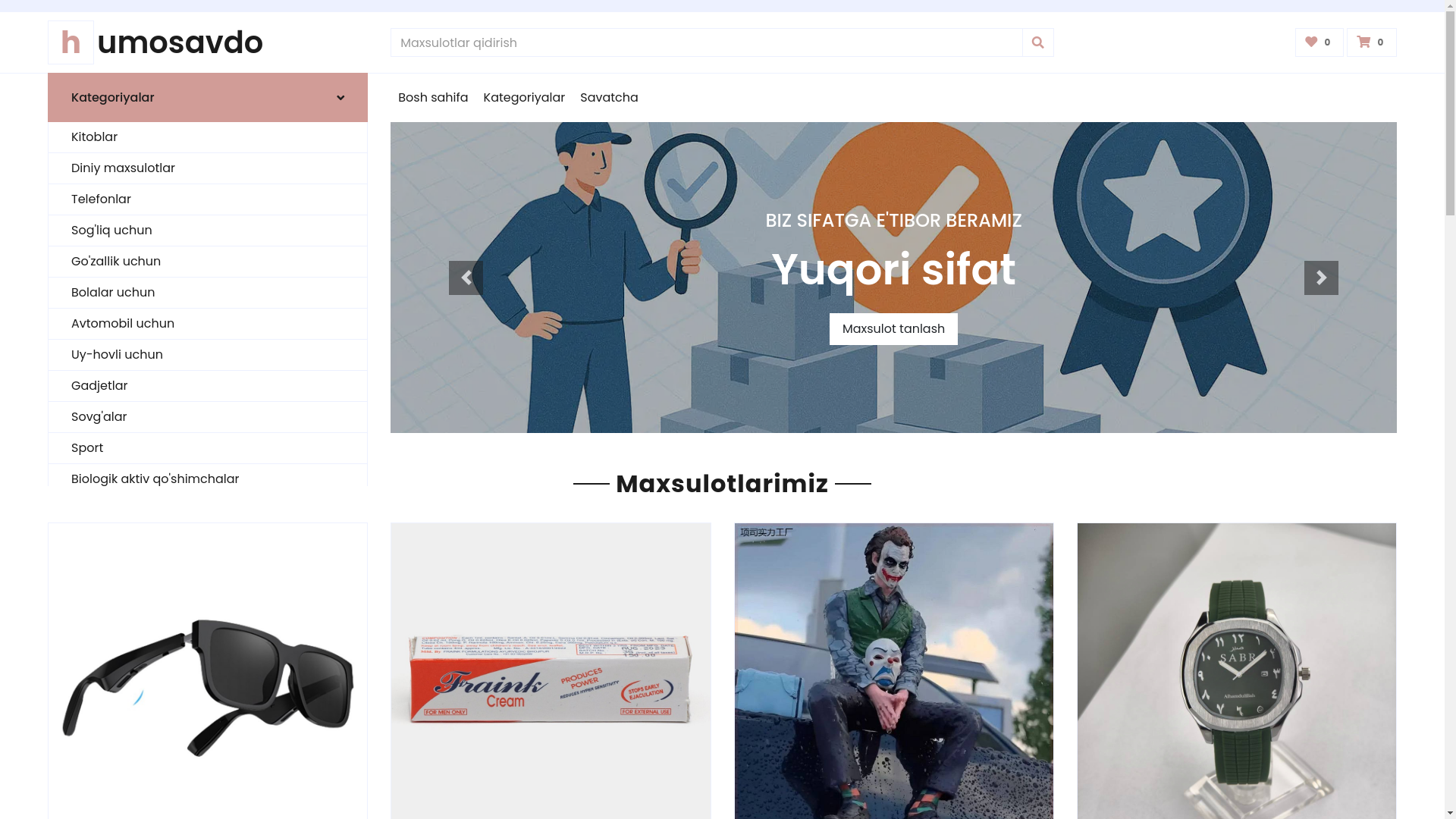 website screenshot of https://humosavdo.store/