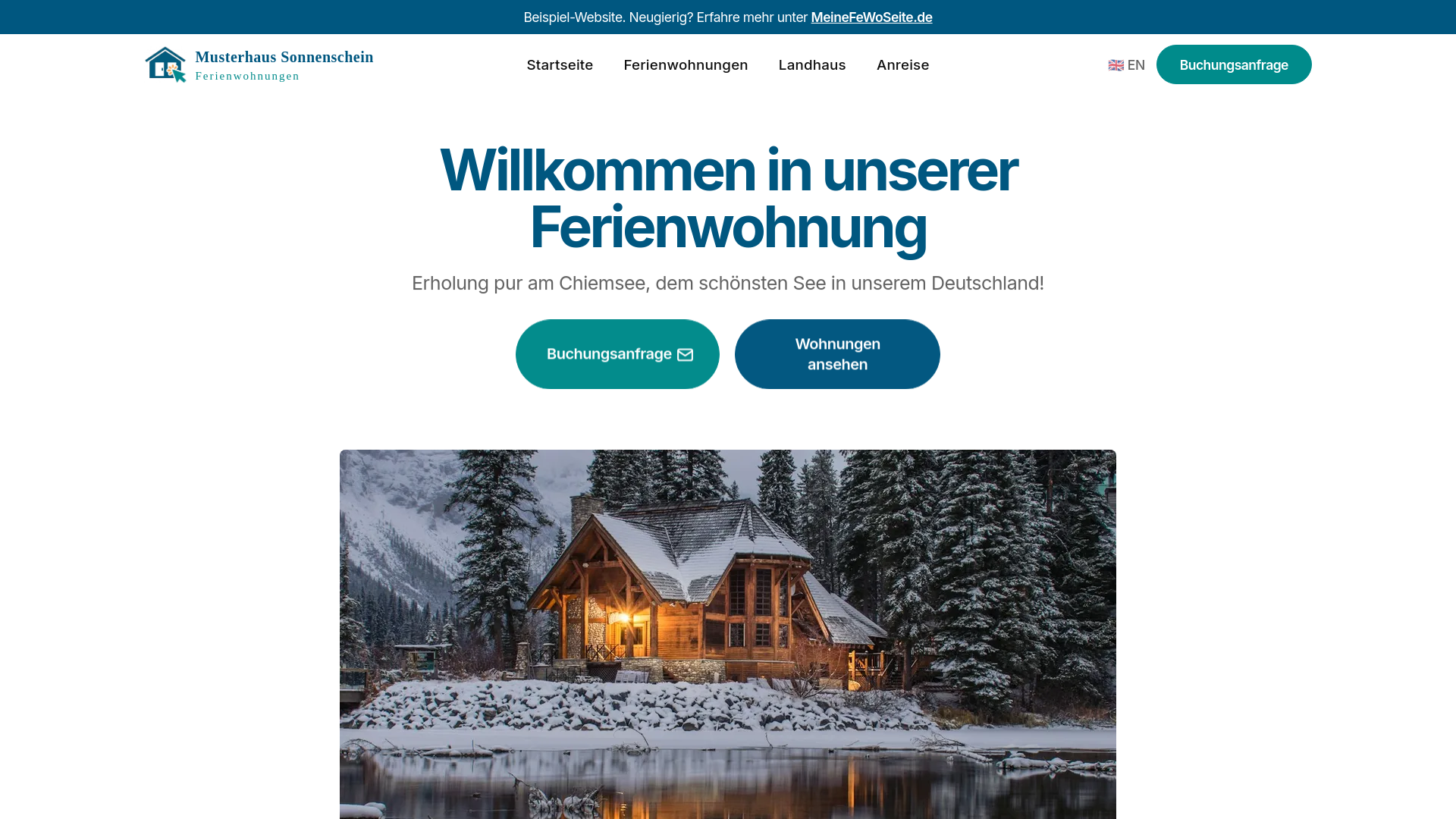 website screenshot of https://fewo-test-380307.pages.dev/