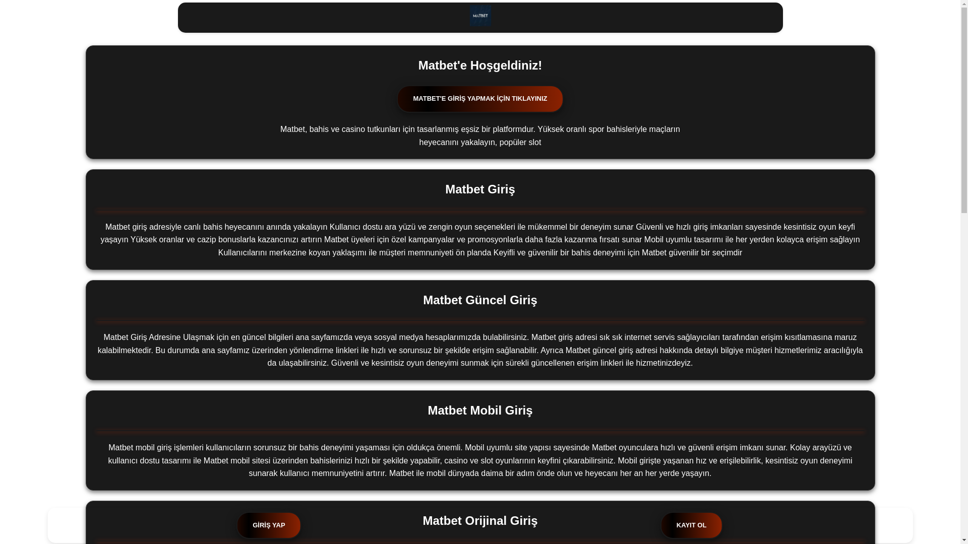 website screenshot of https://matbeetbahiscasino.com/