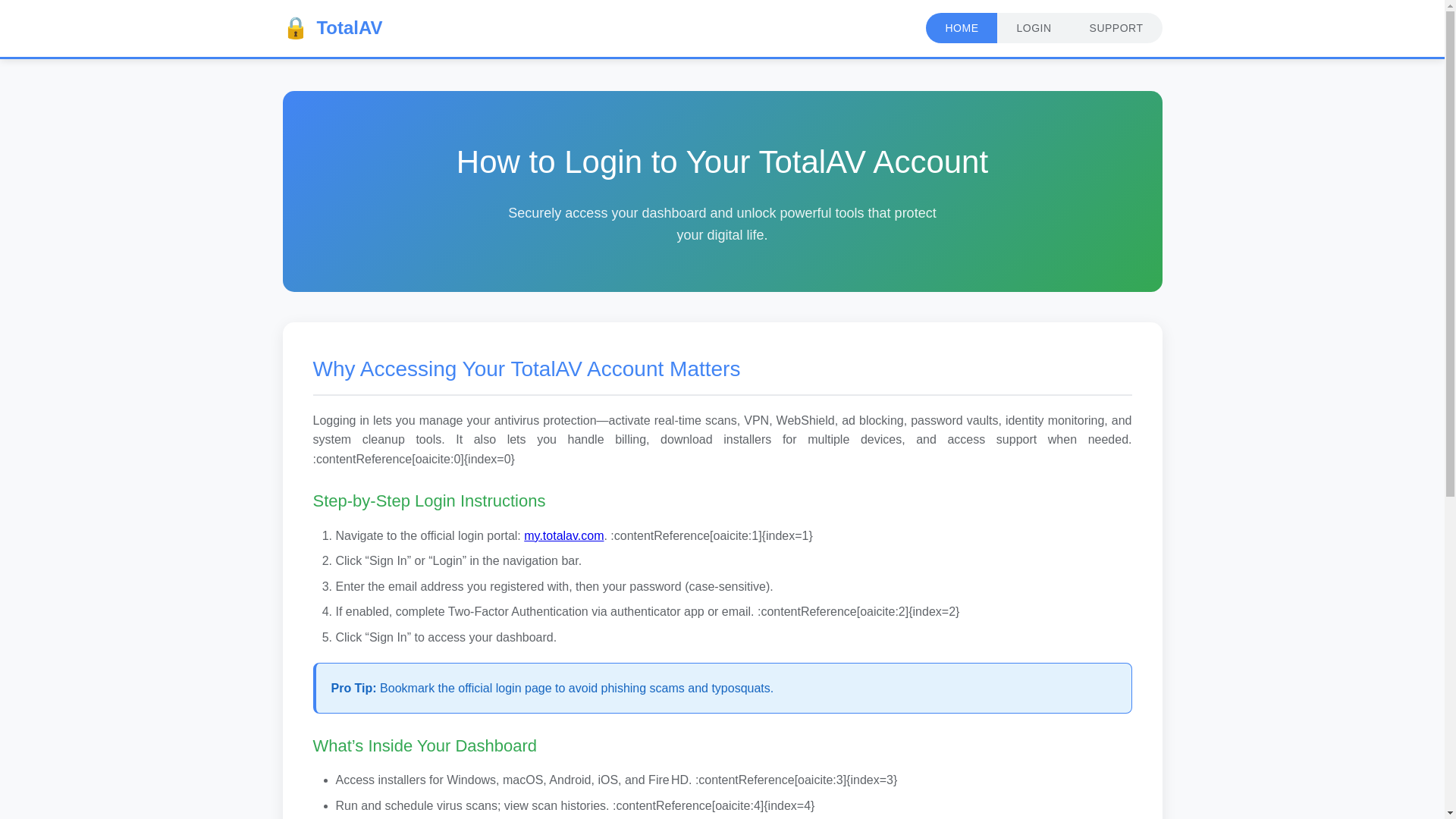 website screenshot of https://totalav-helpguide.pages.dev/