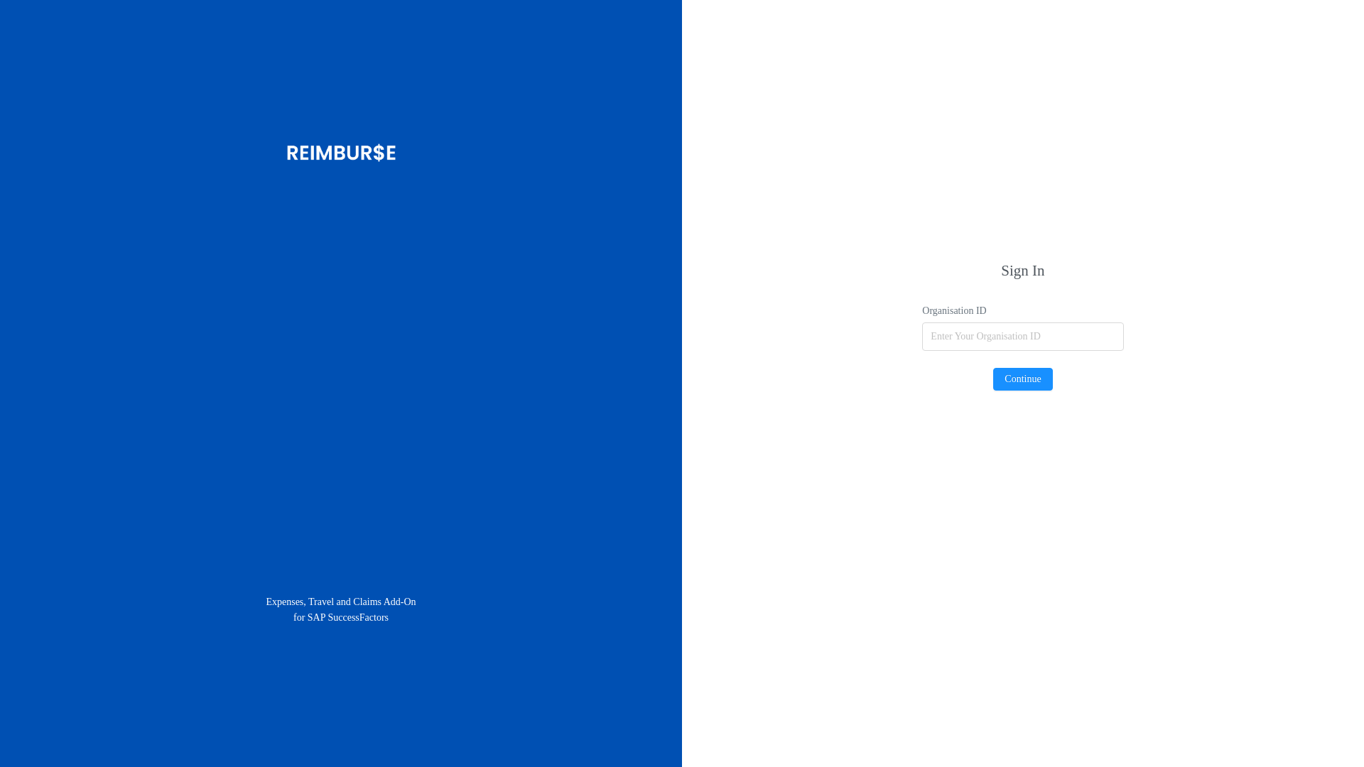 website screenshot of https://stage.reimburse.work/