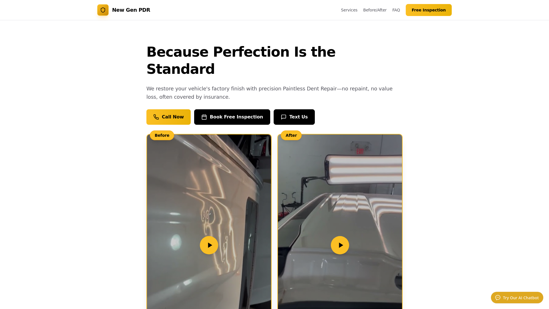 website screenshot of https://hailguardautosolutions.com