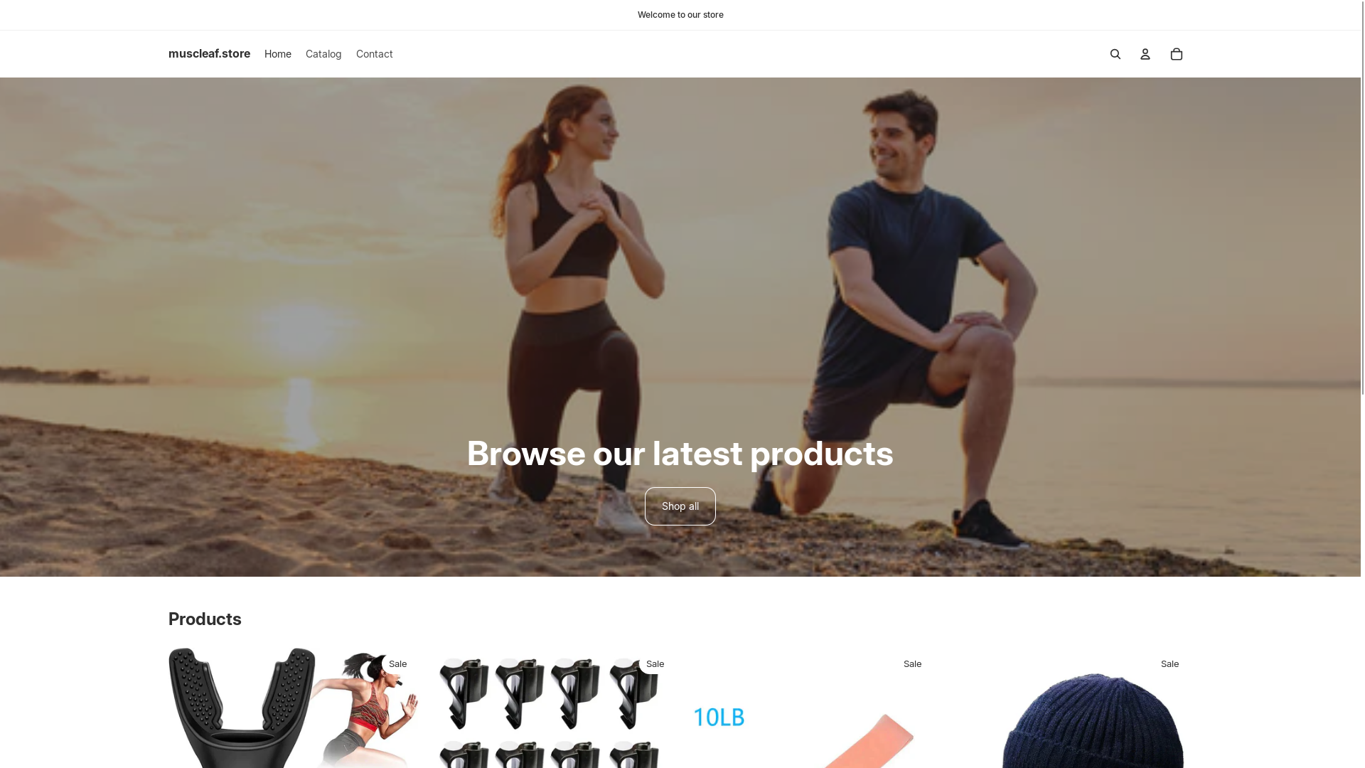website screenshot of https://muscleaf.store/