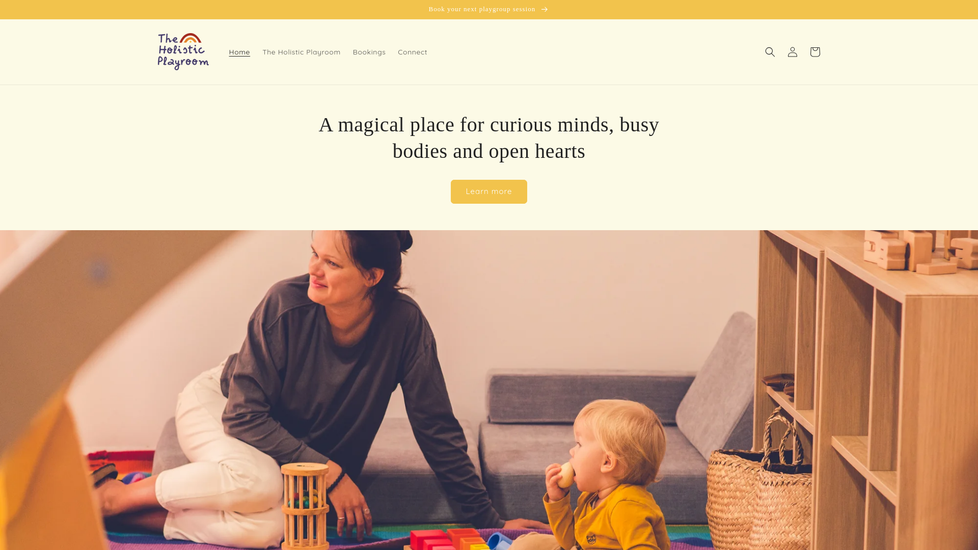 website screenshot of https://theholisticplayroom.com/
