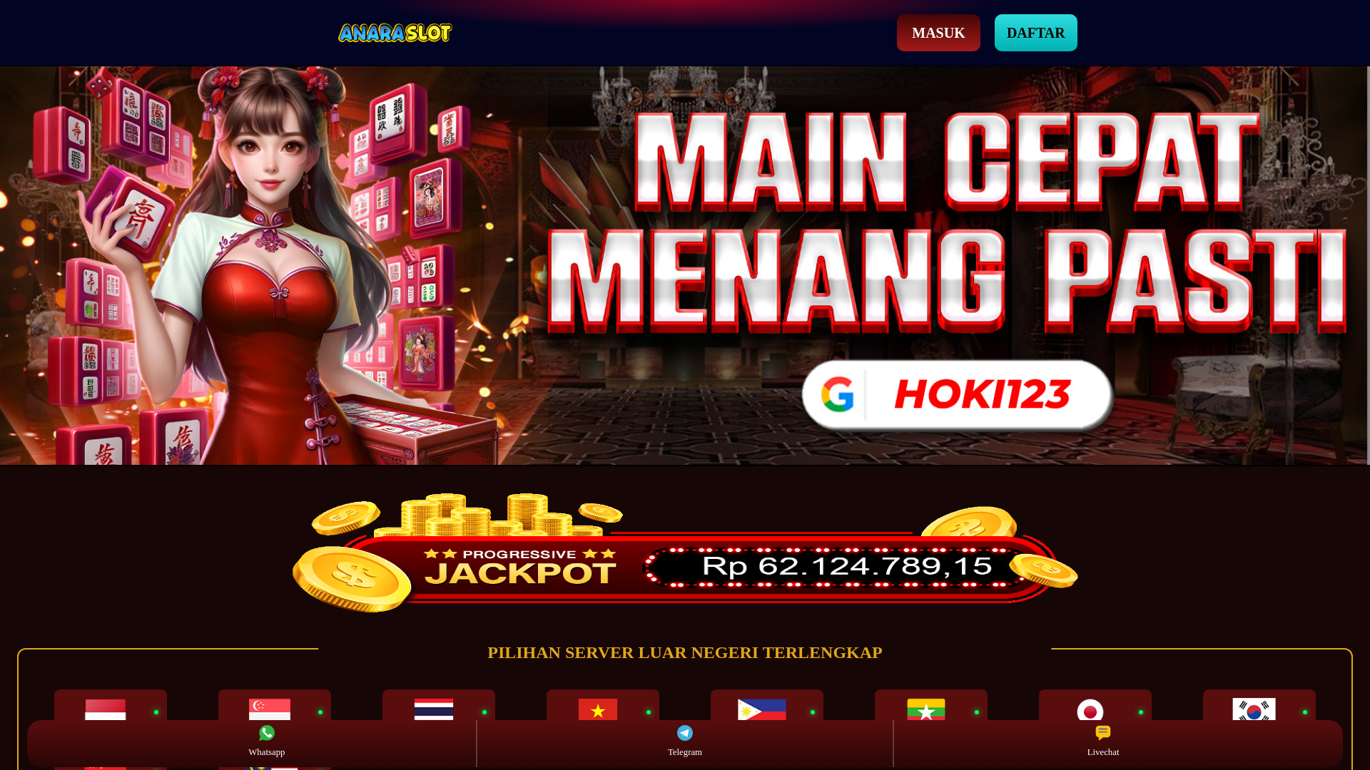 website screenshot of https://anaraslot.com/