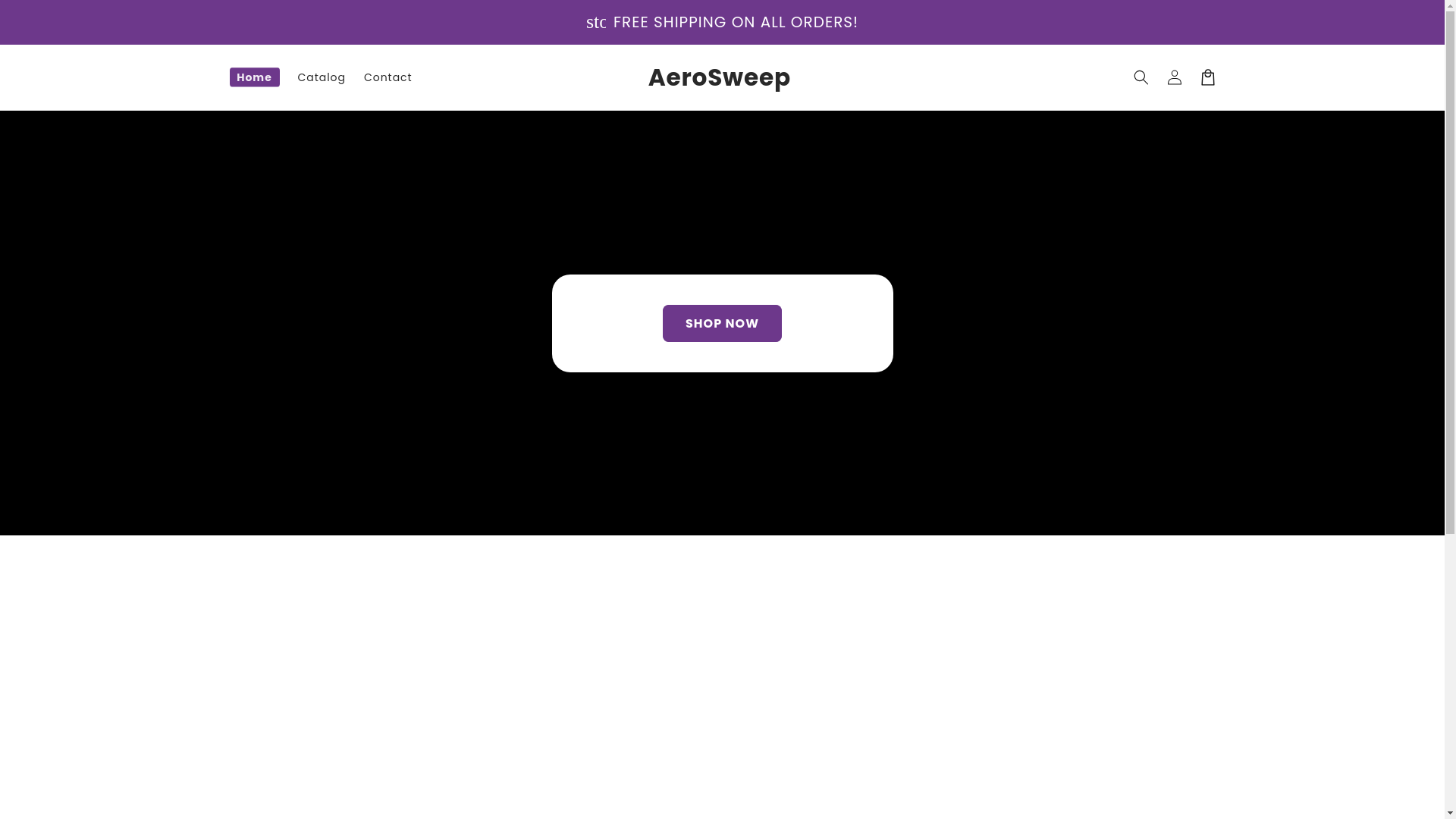 website screenshot of https://shopaerosweep.com/