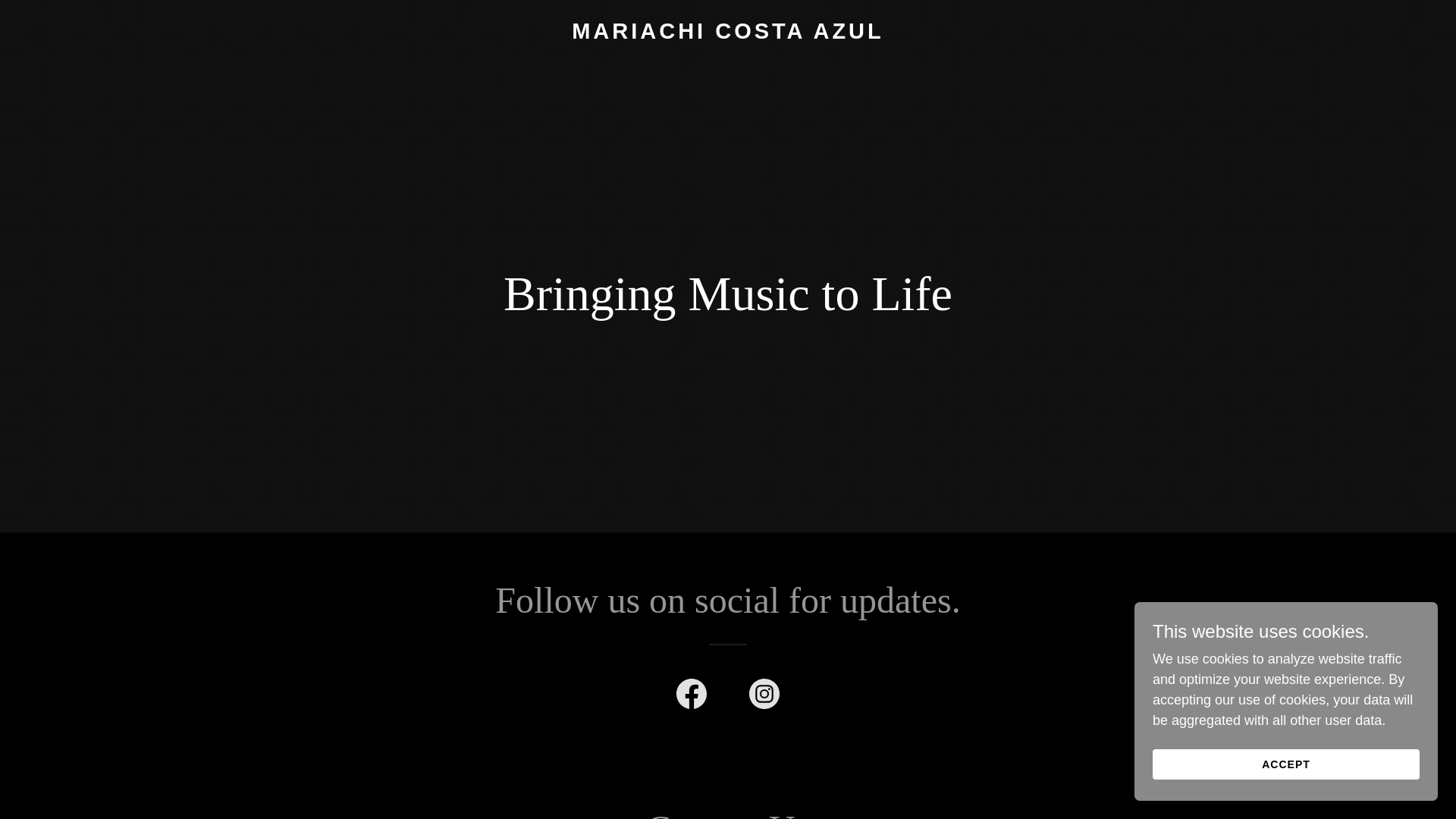 website screenshot of https://mariachicostaazul.com