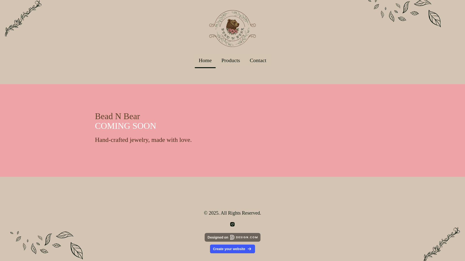 website screenshot of https://beadnbear.com/