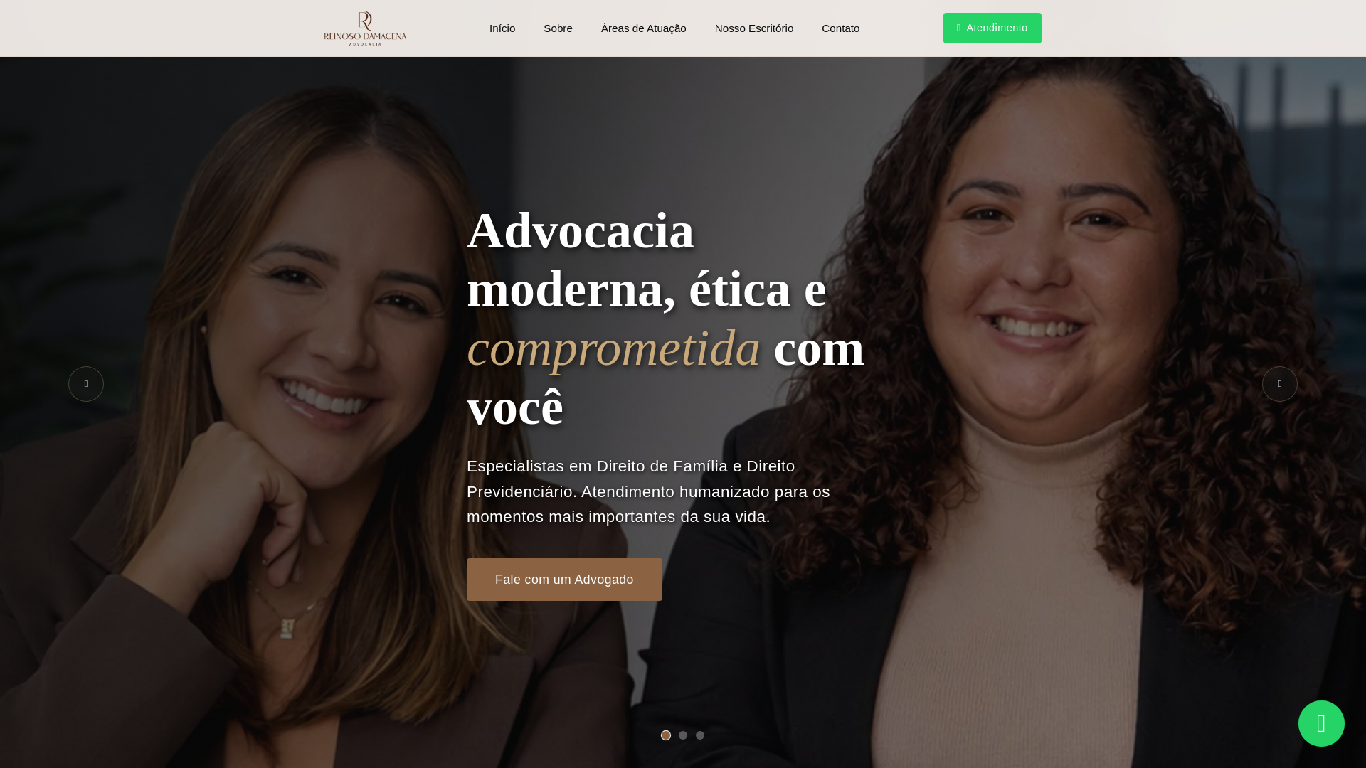 website screenshot of https://reinosodamacenaadv.com.br/