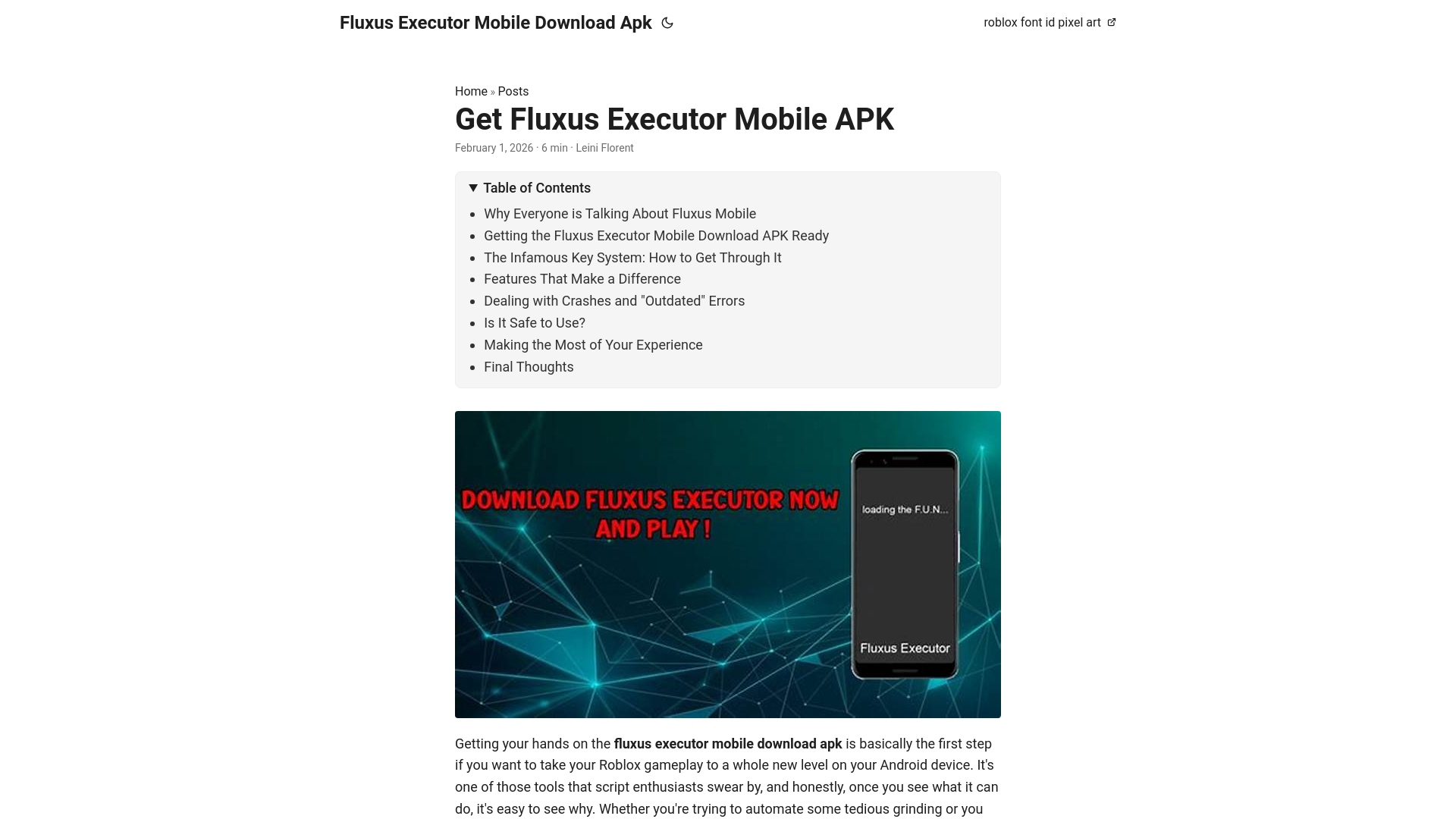 website screenshot of https://fluxusexecutormobiledownloadapk.pages.dev/