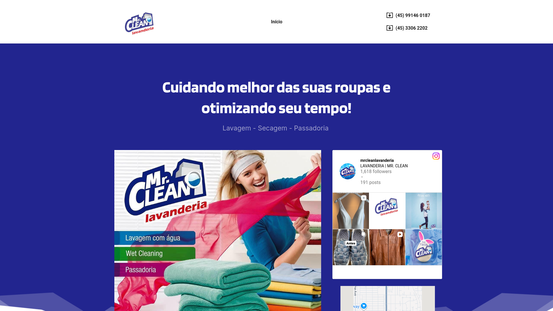 website screenshot of https://mrcleanlavanderia.online/