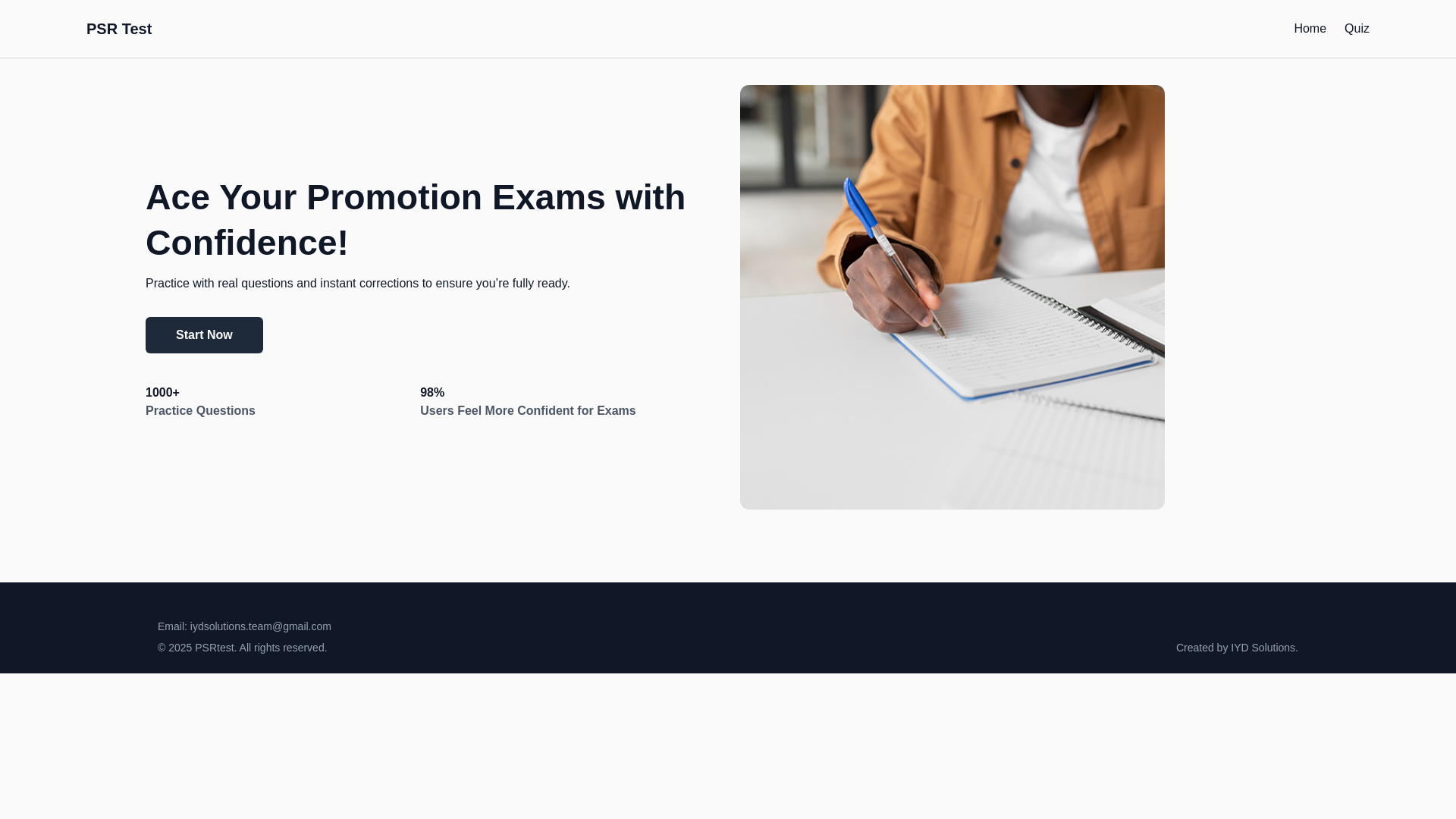 website screenshot of https://psrtest.name.ng/