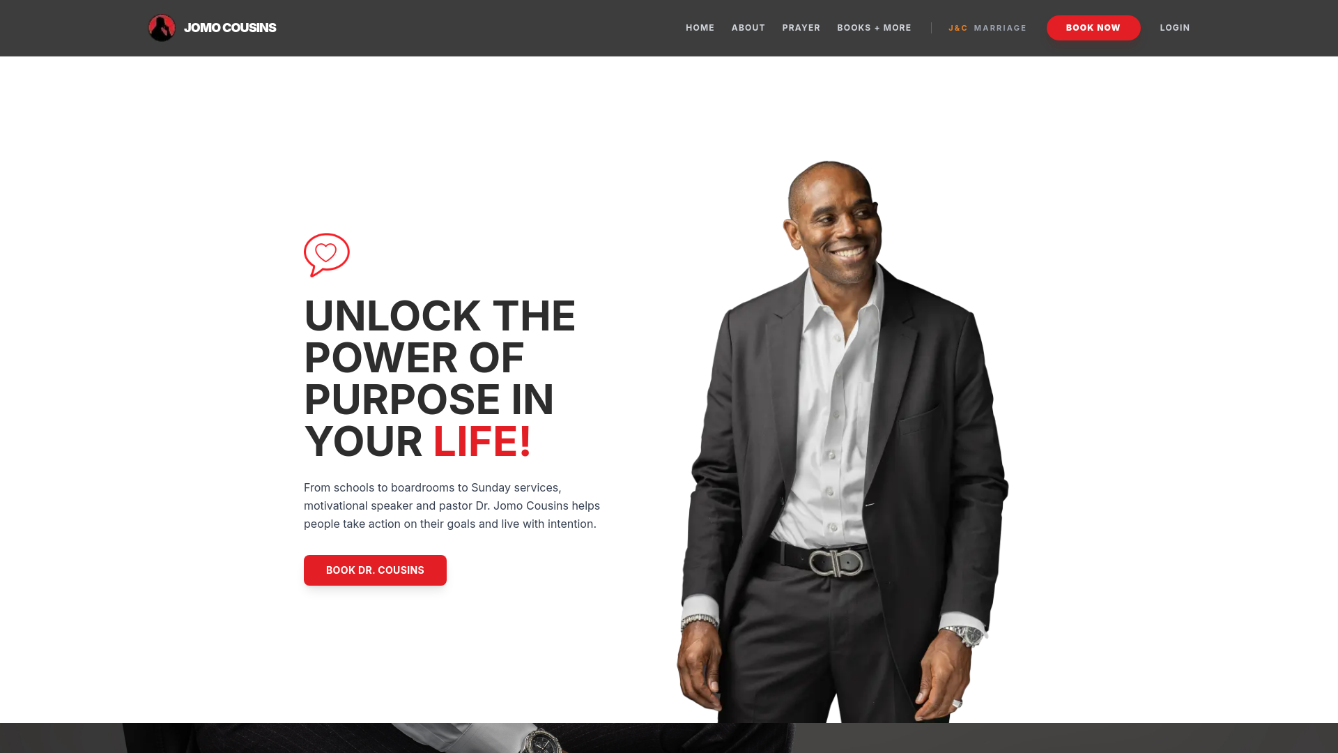 website screenshot of https://pastor-jomo-cousins.org/